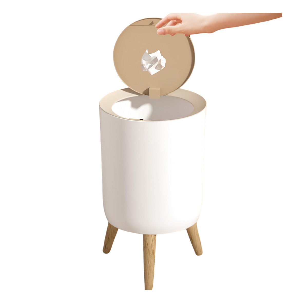 PACK6 RECIPIENTE MODERNO DE BASURA CON TAPA PUSH Y PATITAS PARA USO DIARIO Y+REGALO STICKER - 2