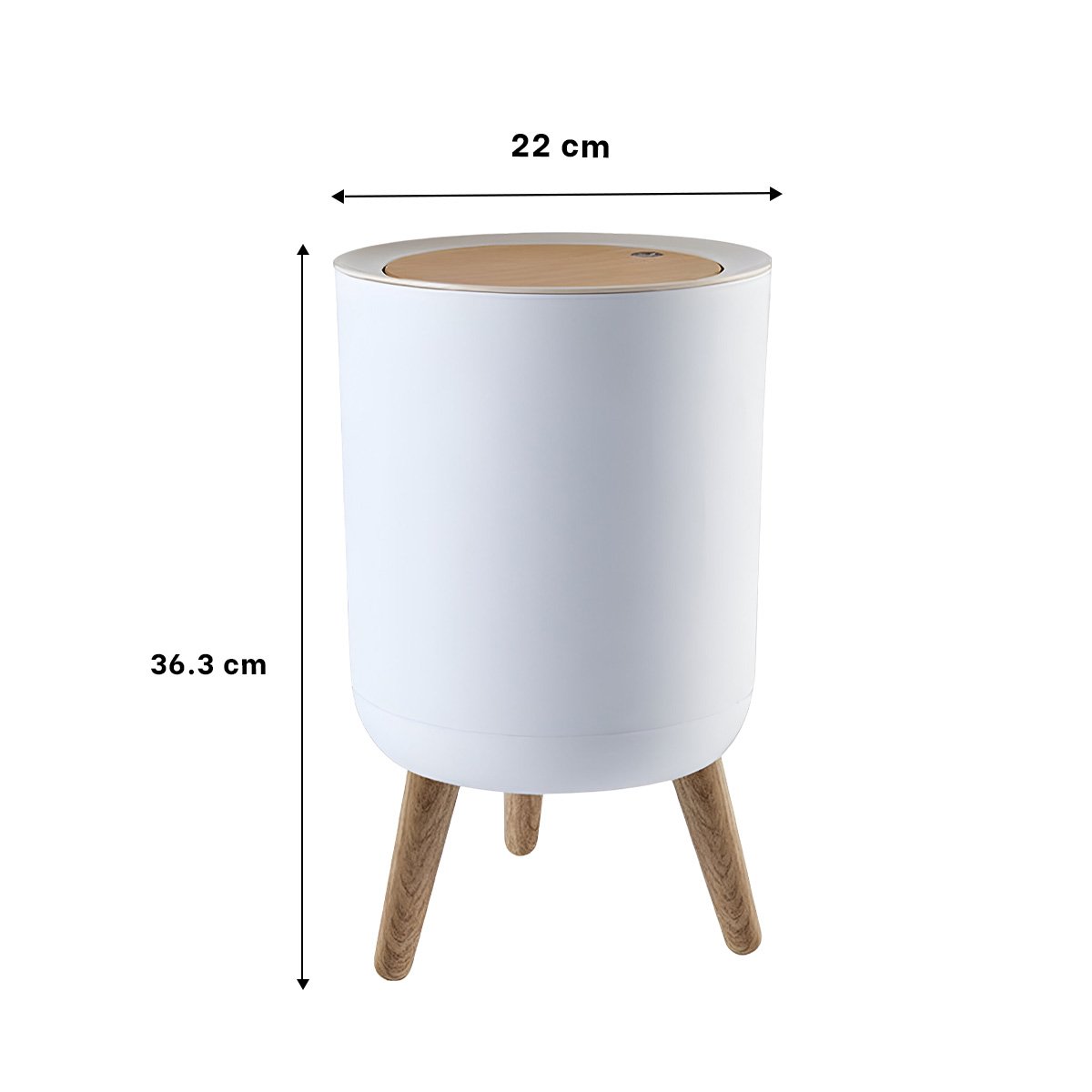 PACK4 TACHO MODERNO DE BASURA CON TAPA PUSH Y PATITAS PARA INTERIORES Y+REGALO STICKER - 4