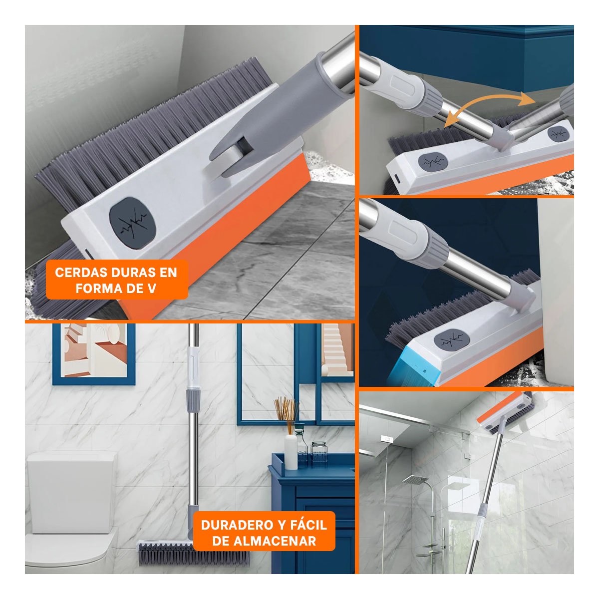 CEPILLO MULTIUSO DE SILICONA 3 EN 1 PARA LIMPIEZA EFICIENTE EN EL HOGAR Y+PAPEL REGALO - 3