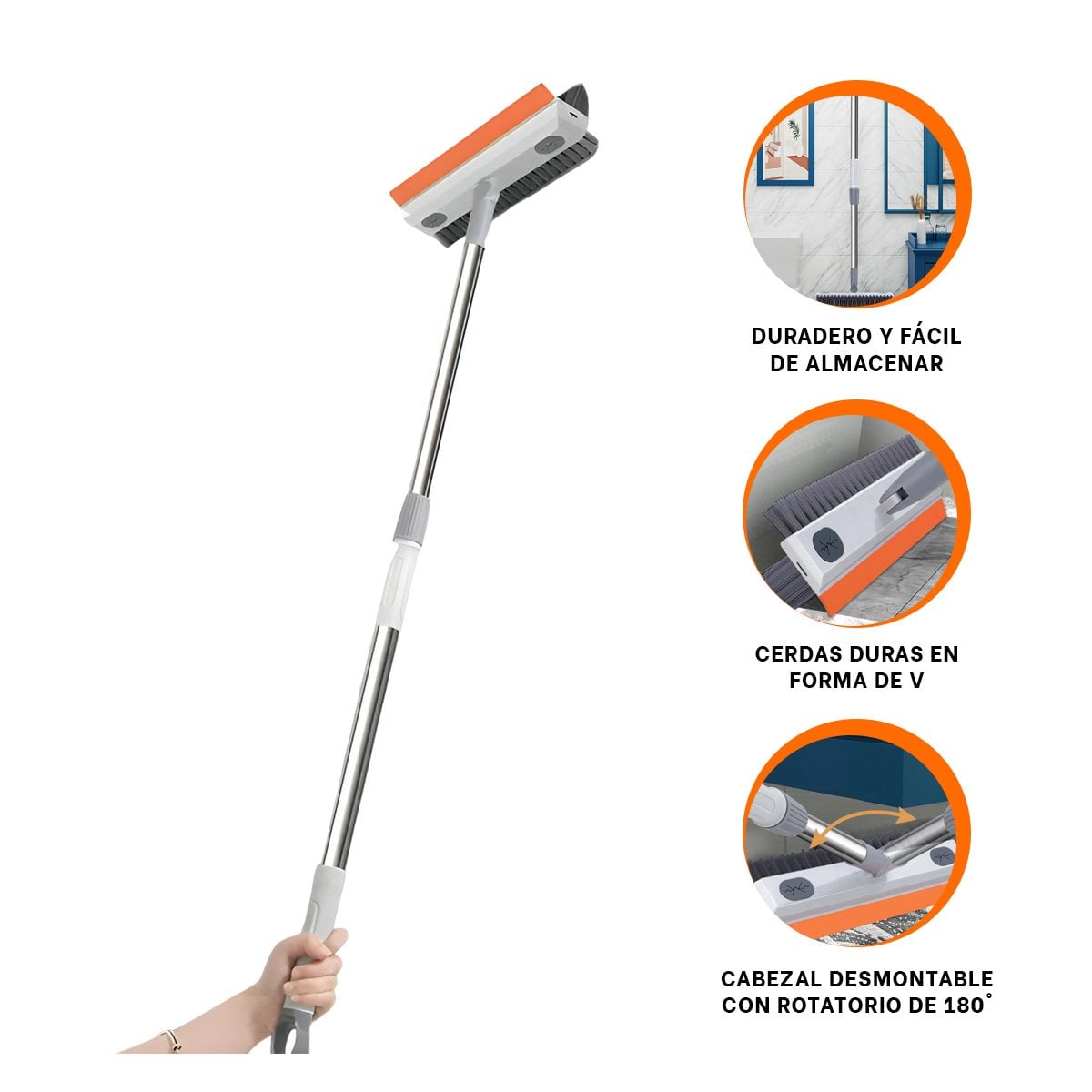 CEPILLO MULTIUSO DE SILICONA 3 EN 1 PARA LIMPIEZA EFICIENTE EN EL HOGAR Y+PAPEL REGALO - 5