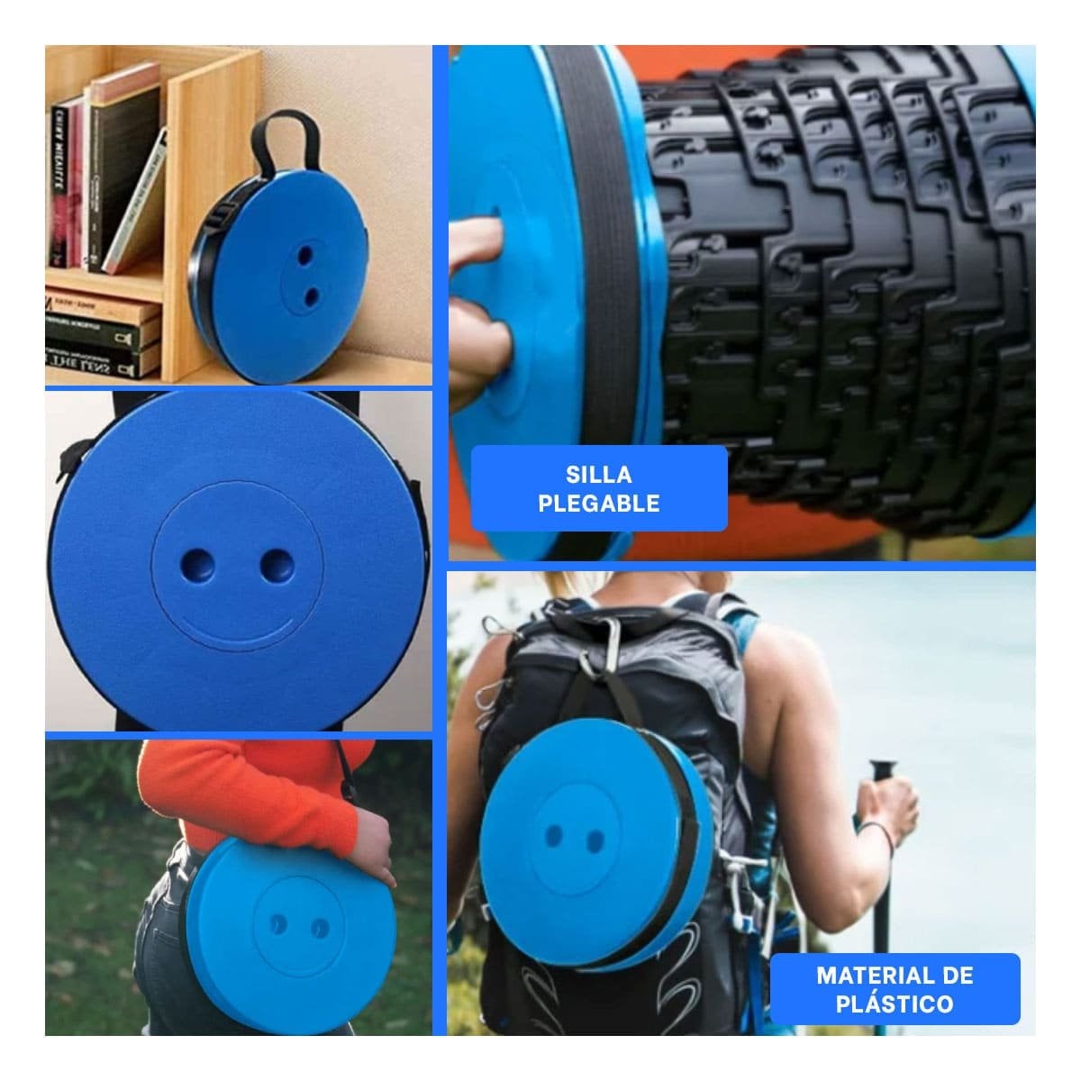 PACK6 BANCO COMPACTO PLEGABLE CON TRES SEGUROS PARA AMBIENTES PEQUENOS Y+PAPEL REGALO - 3