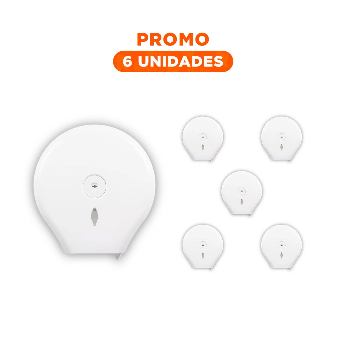 PACK6 CONTENEDOR RESISTENTE DE PAPEL HIGIENICO JUMBO PARA USO FRECUENTE Y+REGALO STICKER - 1