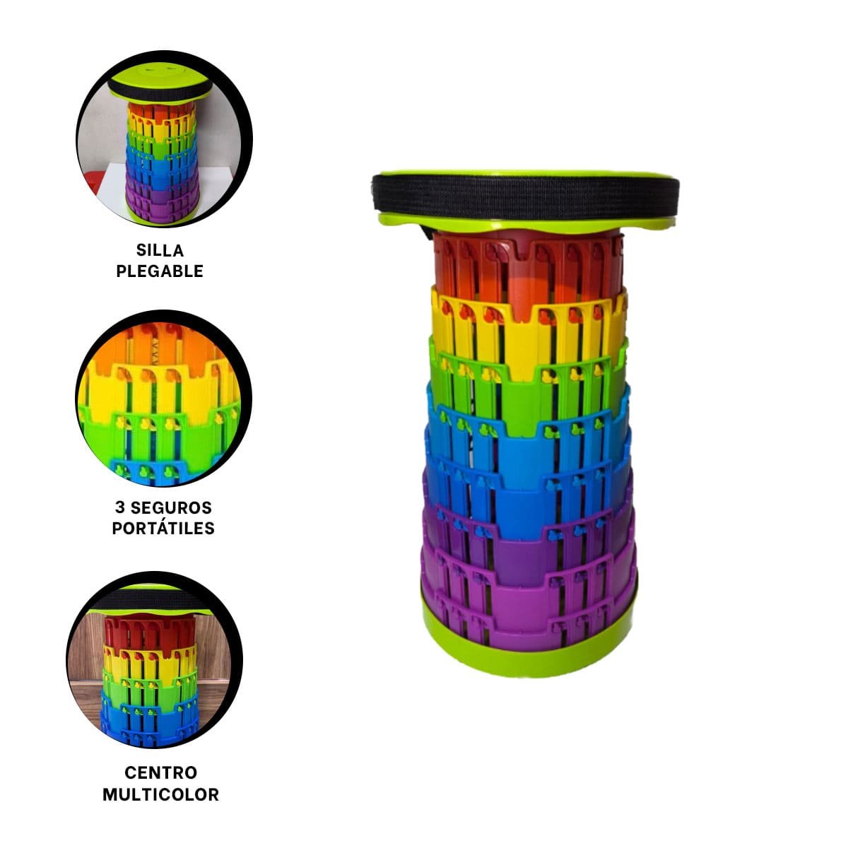 BUTACA PLEGABLE CON TRES SEGUROS PORTATIL PARA REUNIONES Y ESPACIOS HOGAR MULTICOLOR Y+POST IT - 5
