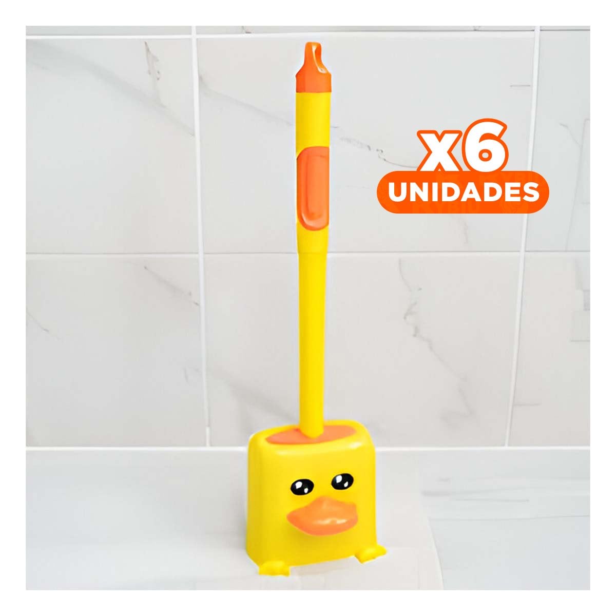 PACK6 UTENSILIO DE LIMPIEZA PARA INODORO CON CABEZAL DE SILICONA HIGIENICA - 1