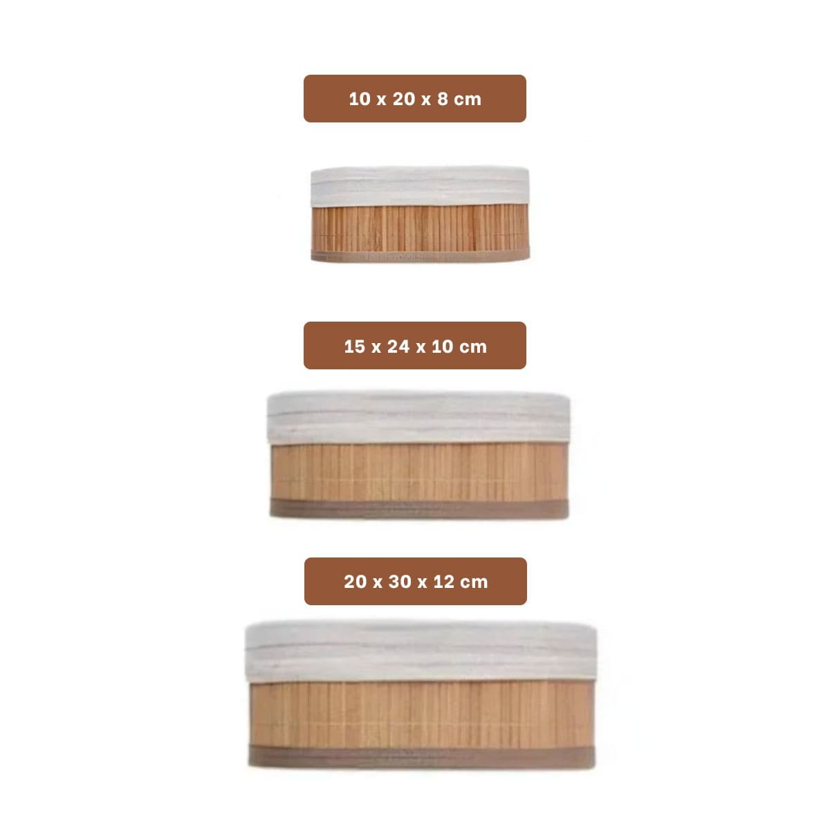 PACK2 CANASTAS PRACTICAS DE BAMBU Y TELA PARA AMBIENTES ORGANIZADOS Y+PAPEL REGALO - 4