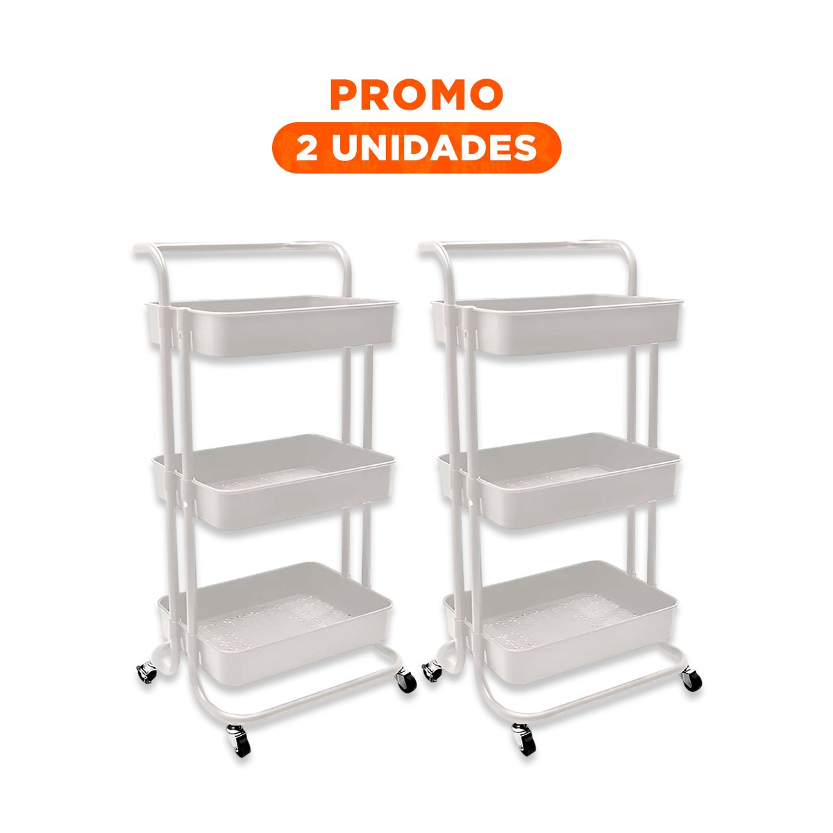 PACK2 MODULO AUXILIAR CON TRES NIVELES Y RUEDAS PARA AMBIENTES DEL HOGAR Y+REGALO STICKER - 1