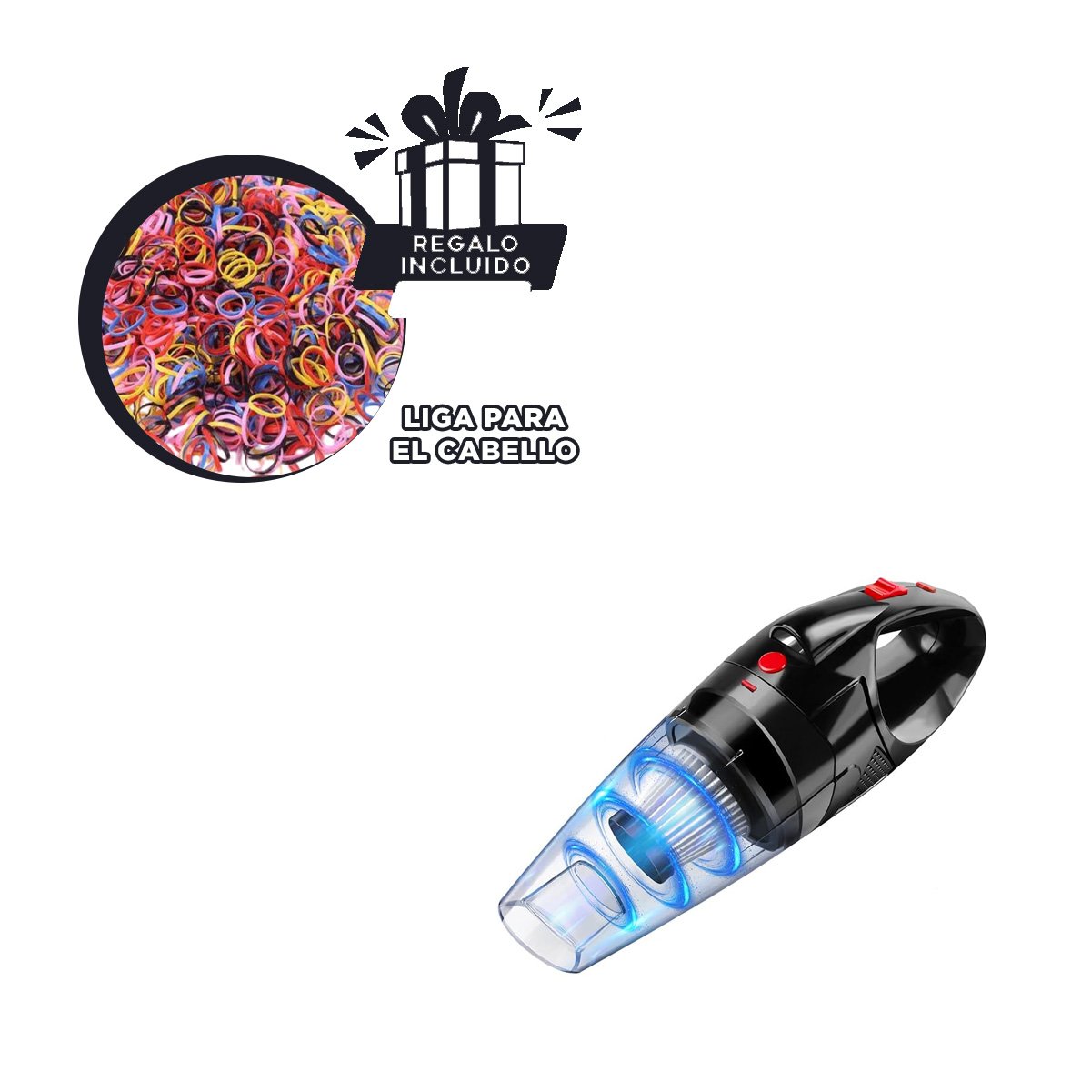 MANUAL ASPIRADORA CON LINTERNA PARA REMOVER POLVO EN SUPERFICIES Y RINCONES Y+LIGAS REGALO - 2