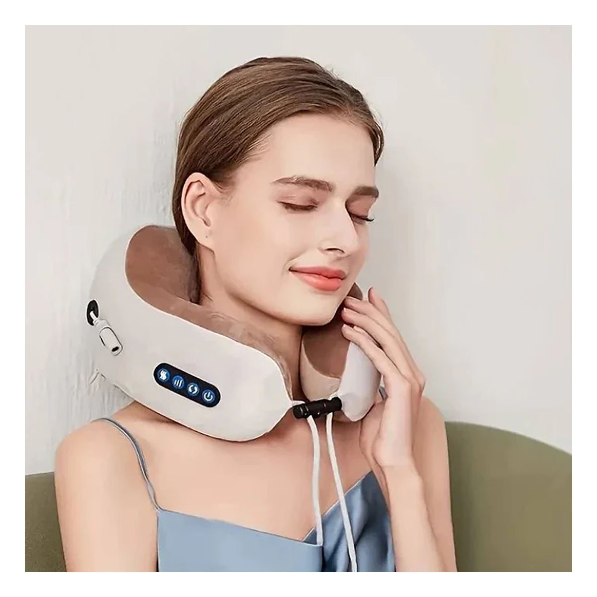 APOYO DE CUELLO MASAJEADOR ELECTRICO PORTATIL PARA VIAJES Y USO DIARIO Y+REGALO STICKER - 2