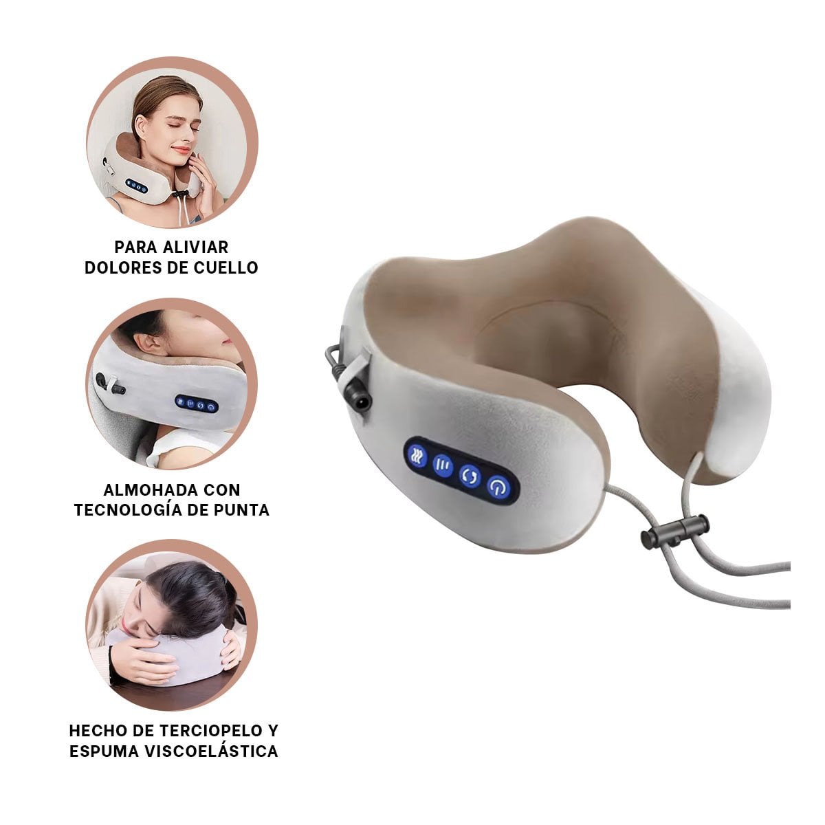 DESCANSADOR DE CUELLO MASAJEADOR ELECTRICO PARA RELAJACION PROLONGADA EN HOGAR Y+POST IT - 5
