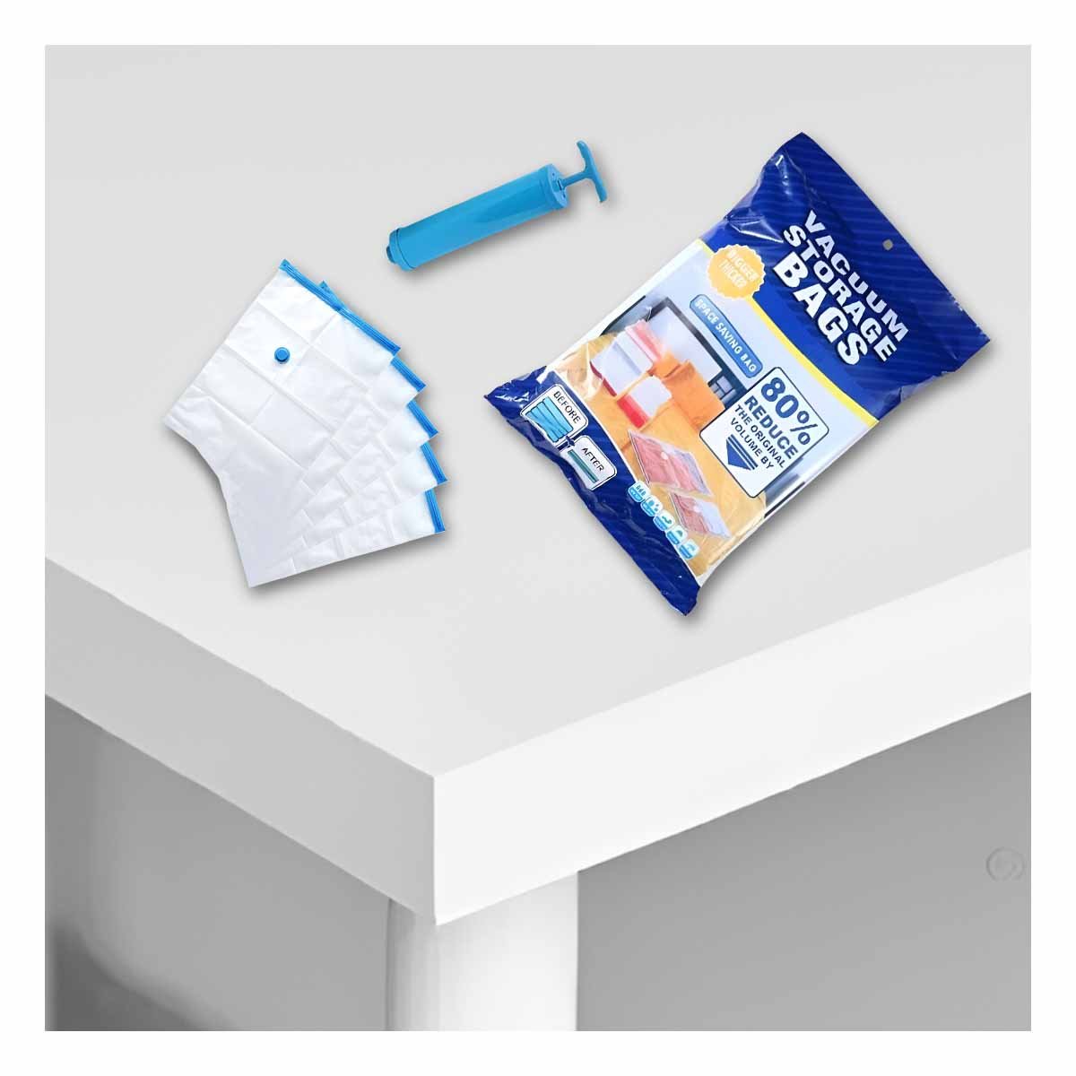 PACK4 BOLSA SELLABLE AL VACIO CON KIT DE 5 PIEZAS Y SUCCIONADOR PARA AHORRO DE ESPACIO - 2