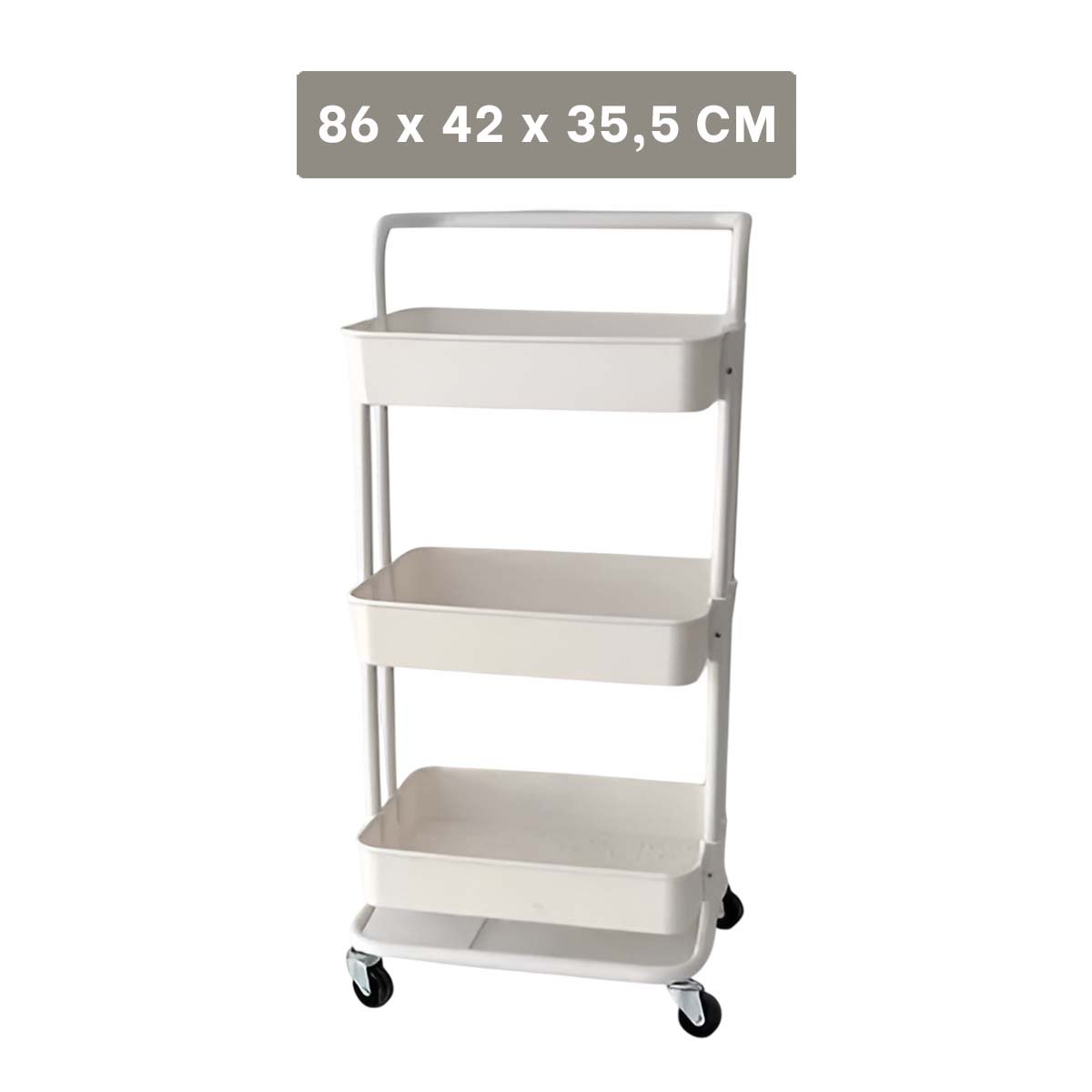 PACK4 MUEBLE DE APOYO CON TRES NIVELES Y RUEDAS PARA ORGANIZACION DIARIA Y+REGALO STICKER - 4