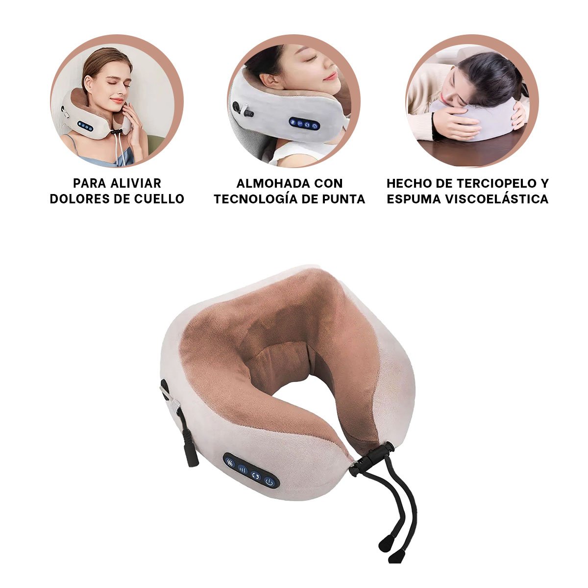 COJIN DE CUELLO MASAJEADOR ELECTRICO PARA DESCANSO DIARIO EN HOGAR Y TRABAJO Y+PAPEL REGALO - 5