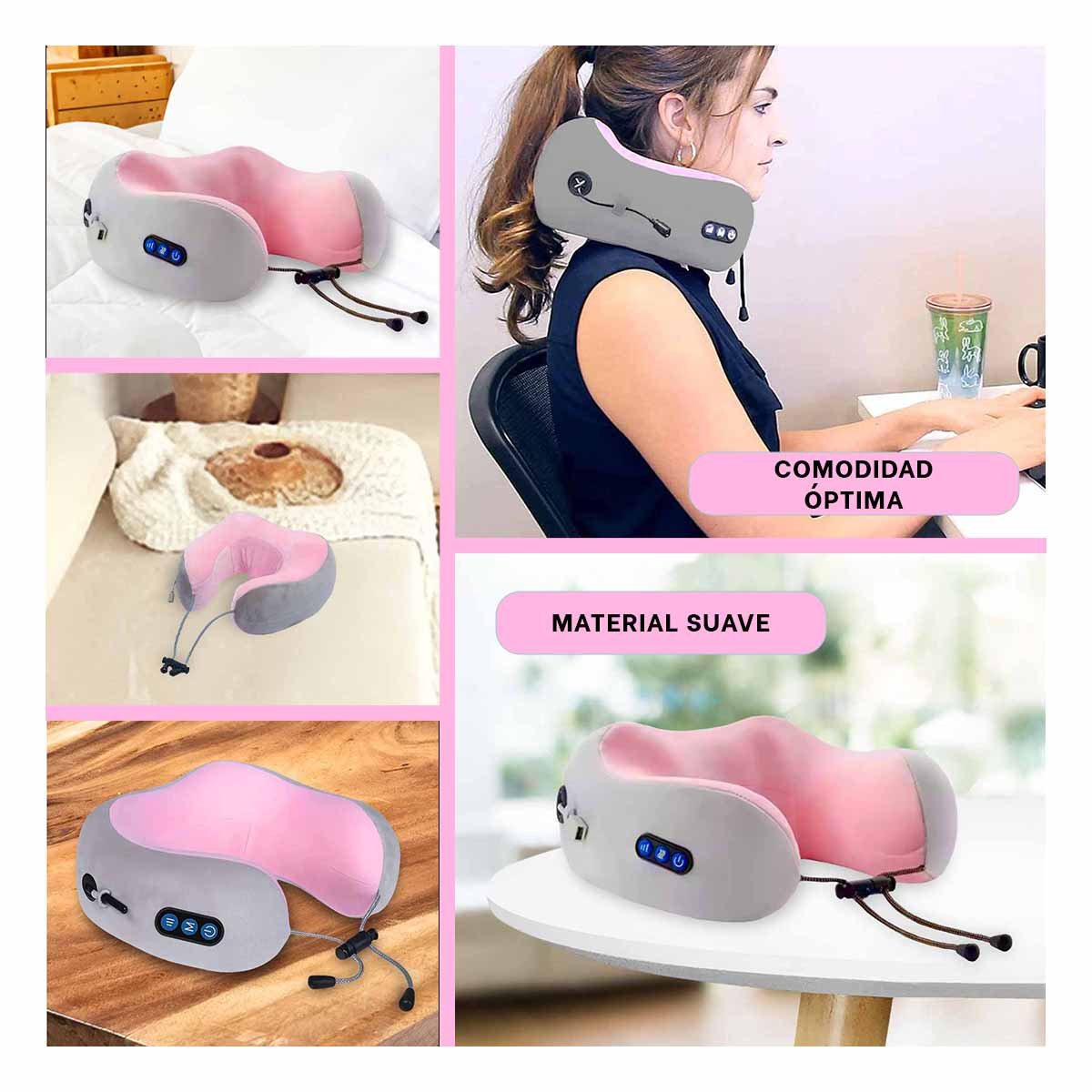 APOYACABEZA DE CUELLO MASAJEADOR ELECTRICO PARA DESCANSO DIARIO EN HOGAR Y+PAPEL REGALO - 3