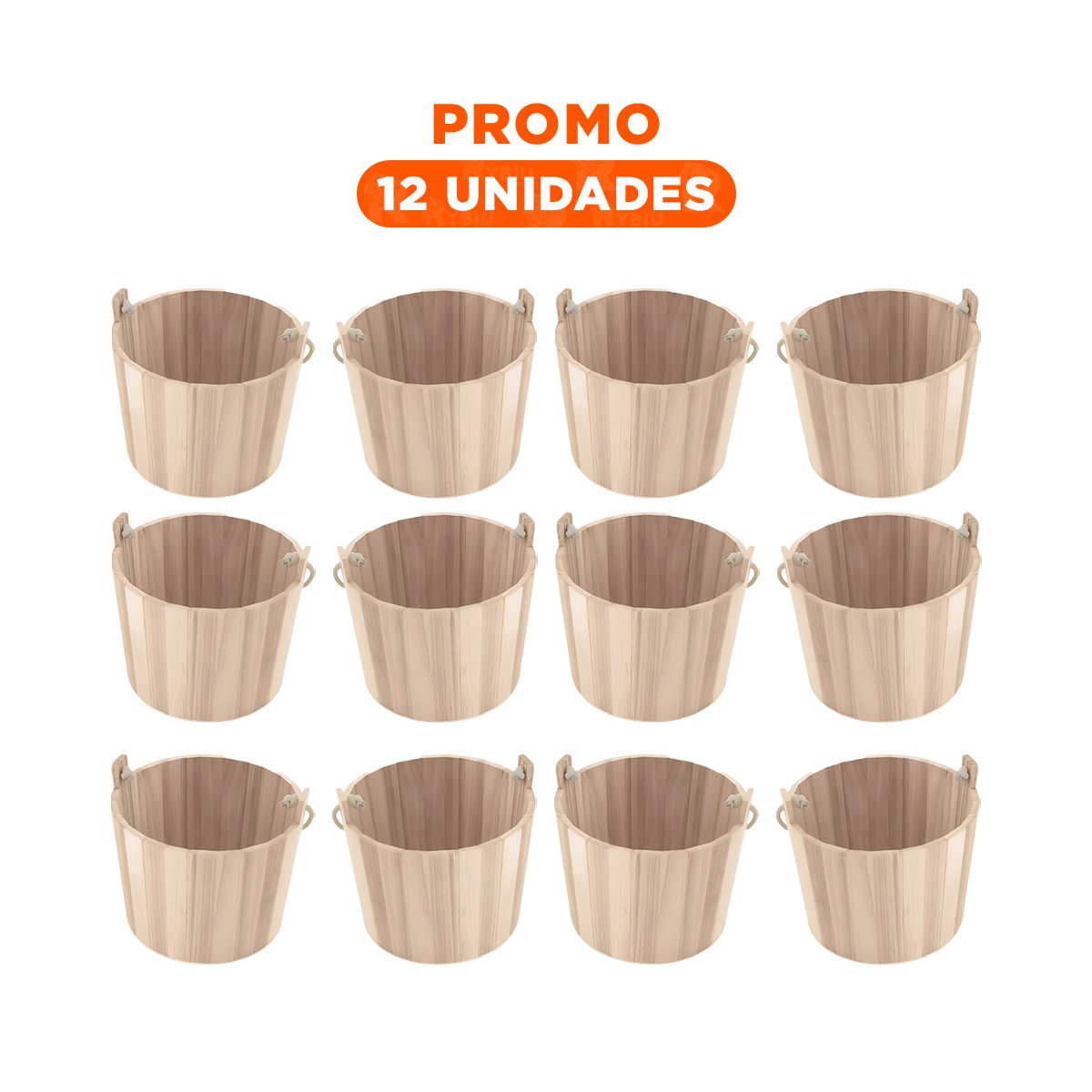 PACK12 CONTENEDOR DE MADERA DECORATIVA CON AGARRADERA DE CUERDA PARA HOGAR - 1