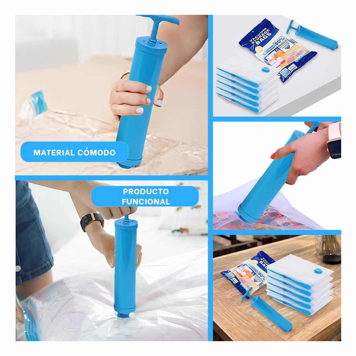 PACK6 LINEA DE BOLSAS AL VACIO CON SUCCIONADOR PARA CUIDADO DE PRENDAS Y+PAPEL REGALO - 3