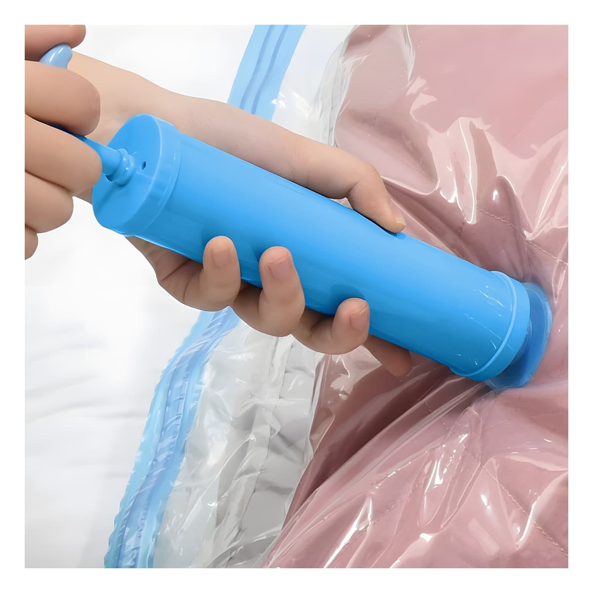 PACK2 ASPIRADOR MANUAL DE AIRE DE BOLSAS AL VACIO MANTIENE FRESCURA DE ALIMENTOS Y+PAPEL REGALO - 2