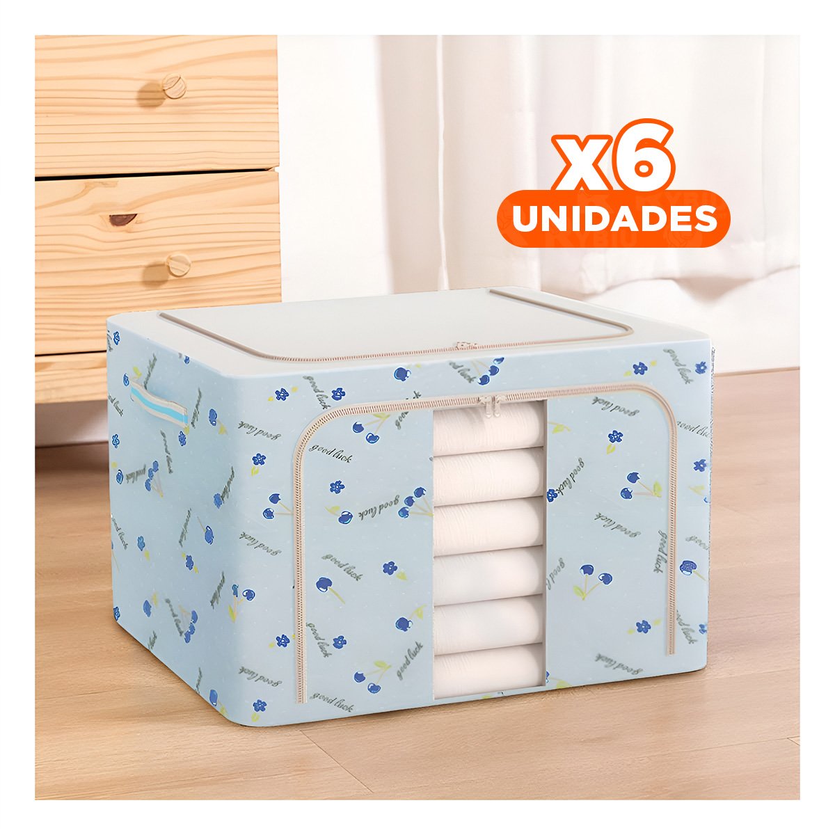 PACK6 ORGANIZADOR DE CASA PLEGABLE CON CEREZAS PARA GUARDAR ARTICULOS PERSONALES - 1