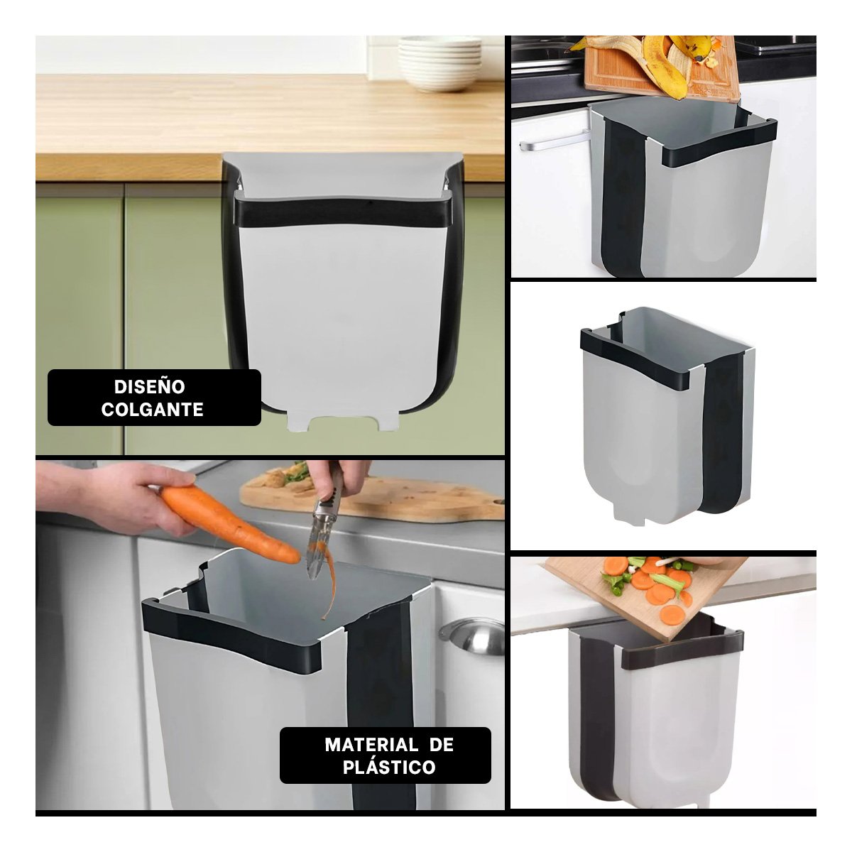 DEPOSITE PLEGABLE PARA BASURA MANTIENE LIMPIEZA Y ORDEN EN HOGAR Y COCINA Y+LIGAS REGALO - 1