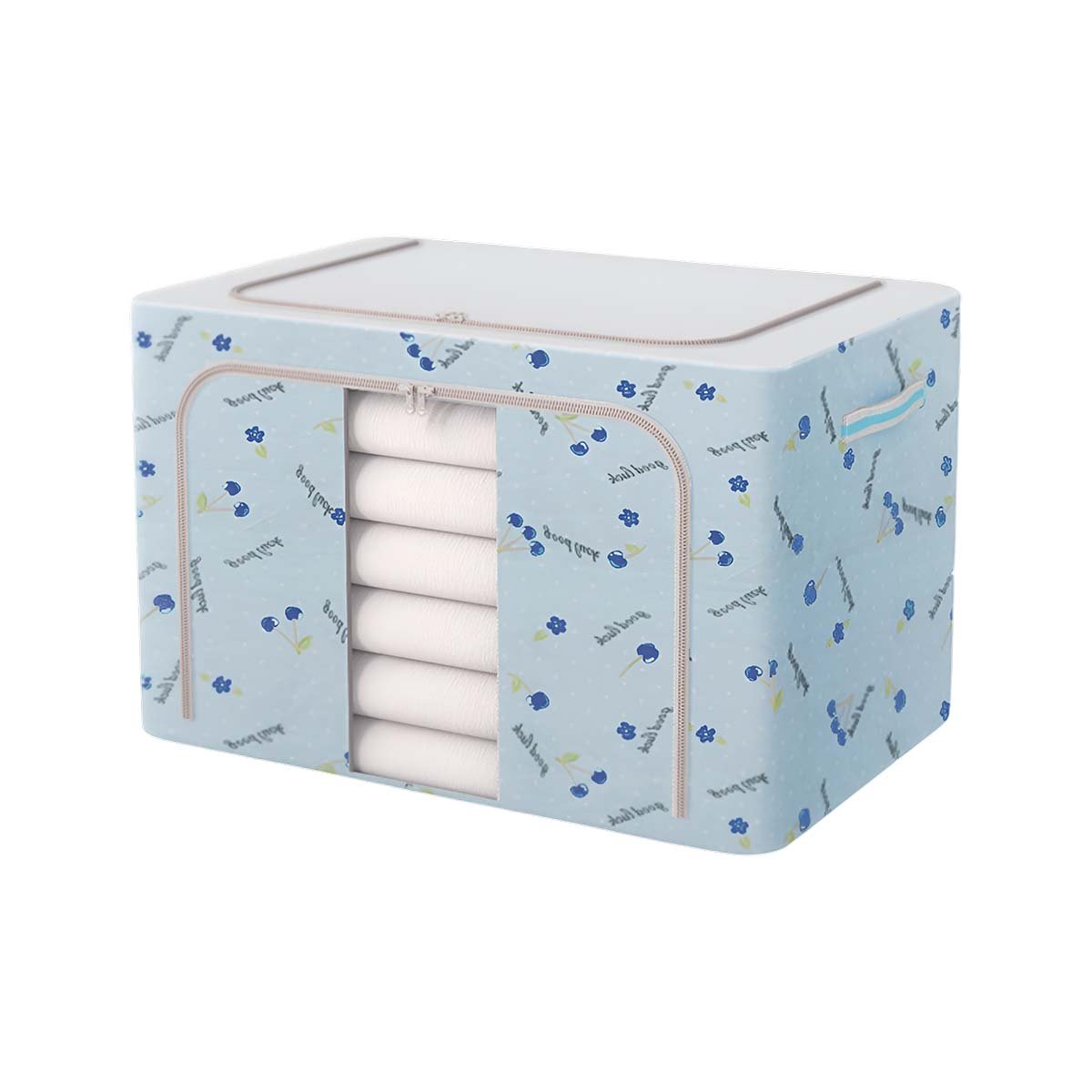 PACK6 CANASTA DE GUARDADO PLEGABLE CON CEREZAS PARA DORMITORIO Y CLOSET Y+REGALO STICKER - 2