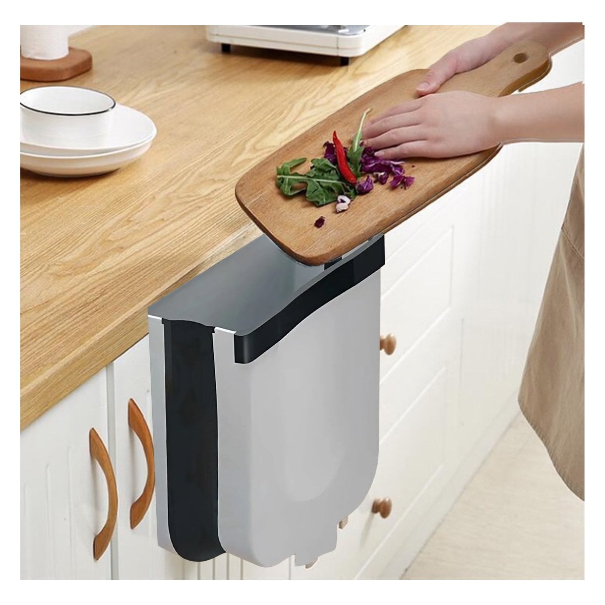 CUBO PLEGABLE PARA BASURA USO DOMESTICO FACIL TRANSPORTE Y ALMACENAMIENTO Y+REGALO STICKER - 2