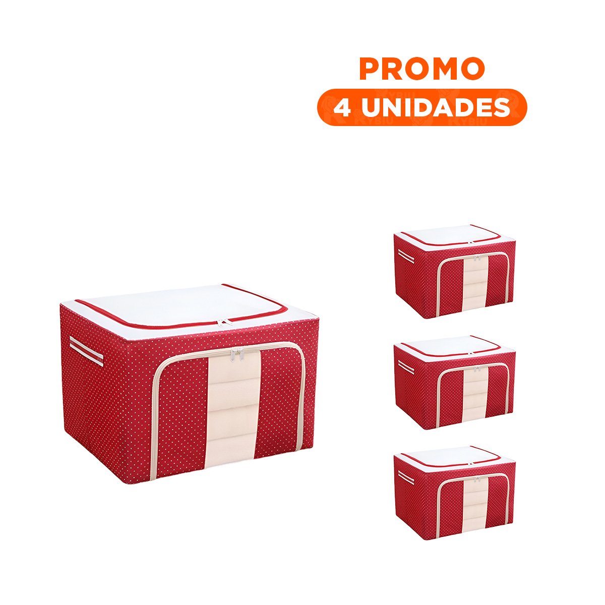 PACK4 COFRE PLEGABLE ORGANIZADOR PARA CASA CON DISTRIBUCION CLARA Y PRACTICA - 1