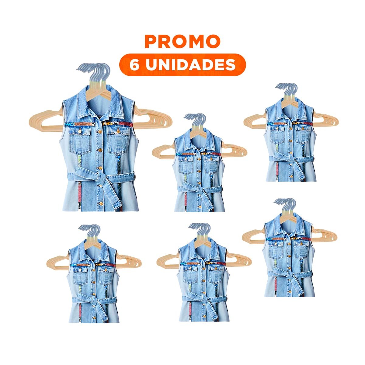 PACK6 ORGANIZADOR DE ALAMBRE DURADERO PARA ROPA 5 PIEZAS 20X40,5CM CREMA Y+REGALO STICKER - 1