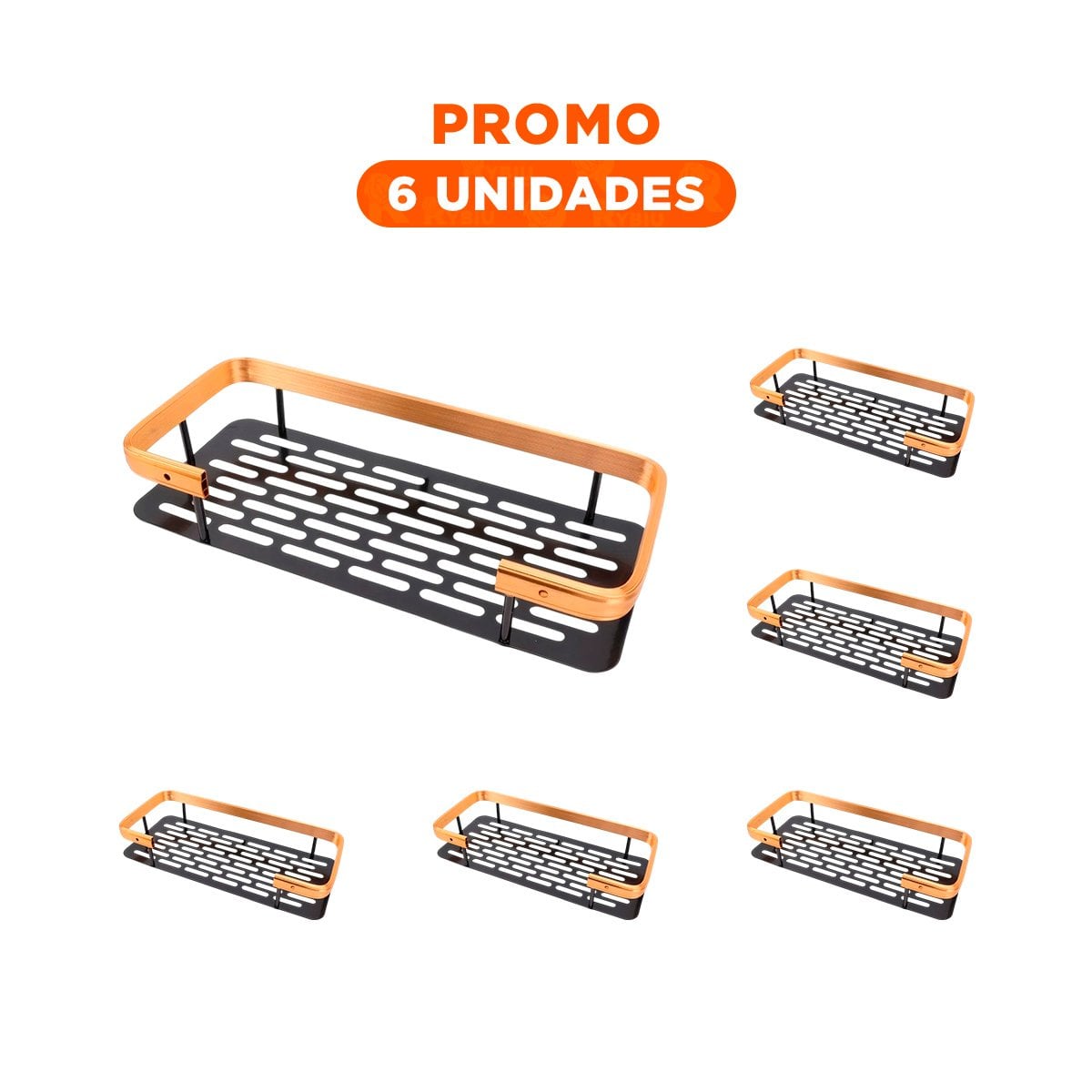 PACK6 DETALLE MODERNO FLOTANTE DORADO Y NEGRO 30X13CM PARA ORDEN VISUAL Y+REGALO STICKER - 1