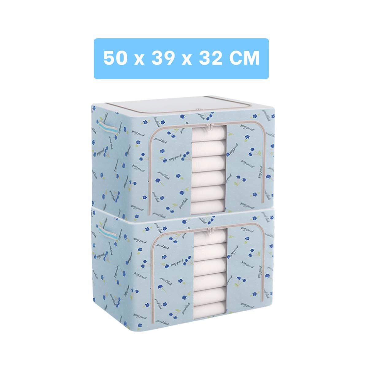 CAJA ORGANIZADORA PLEGABLE CON ESTAMPADO DE CEREZAS PARA HOGAR Y CLOSET - 4