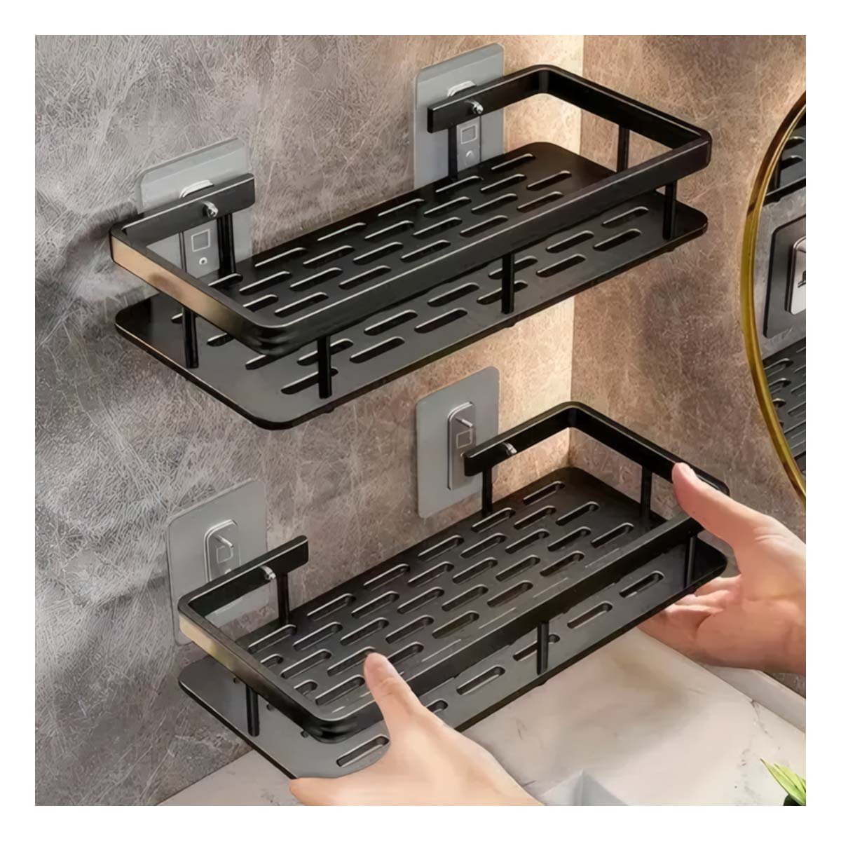 PACK6 COMPLEMENTO VISUAL FLOTANTE NEGRO 30X13CM PARA DECORACION INTERIOR Y+REGALO STICKER - 5