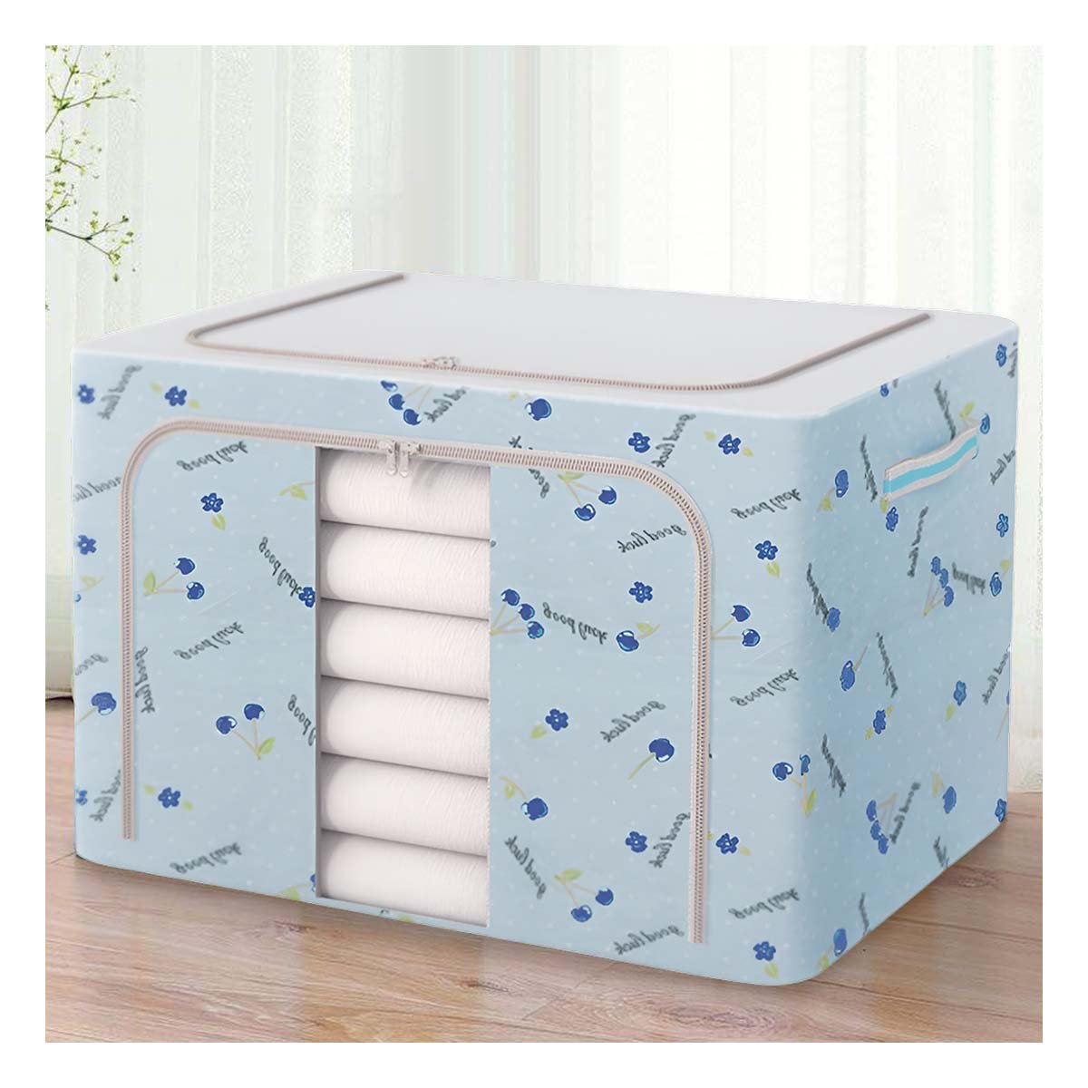 CONTENEDOR ORGANIZADOR PLEGABLE CON CEREZAS PARA ORDEN EN CASA Y DORMITORIO Y+PAPEL REGALO - 2