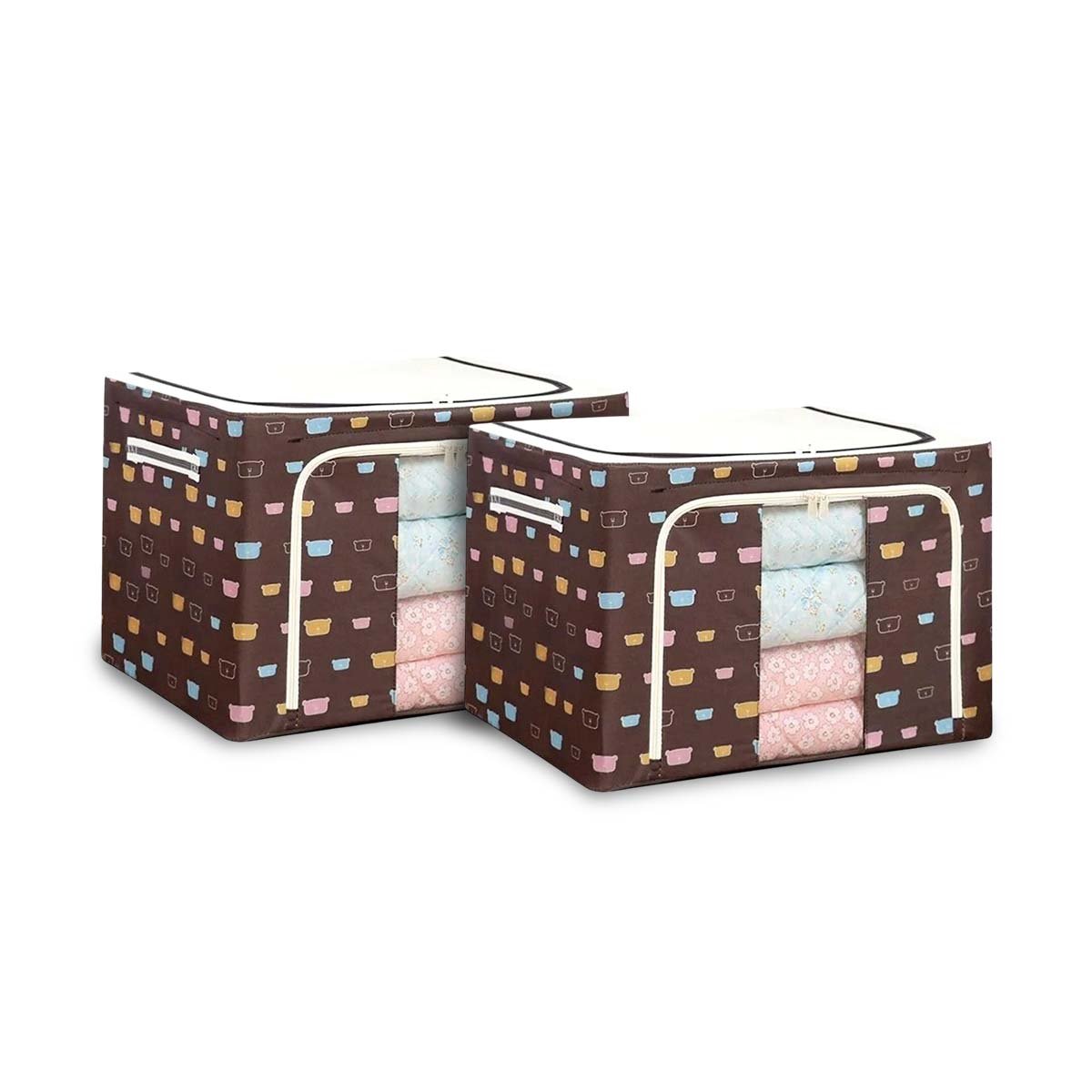 PACK12 RECIPIENTE MULTIUSO PLEGABLE PARA CASA CON ESTAMPA OSOS Y+REGALO STICKER - 2