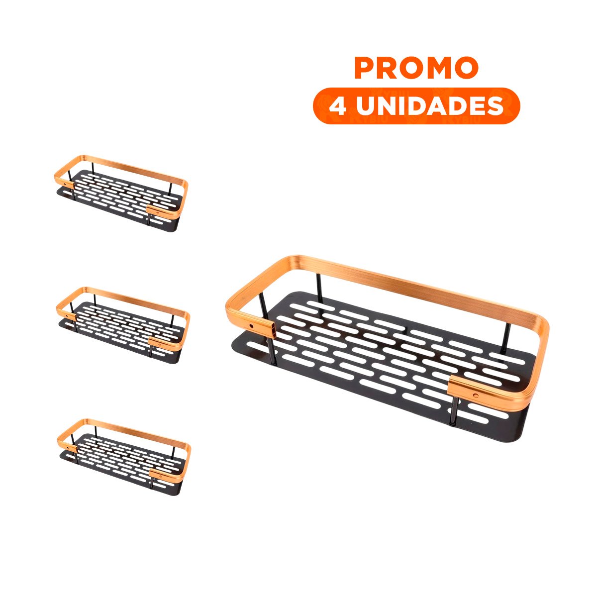 PACK4 SOLUCION DECORATIVA FLOTANTE DORADO Y NEGRO 30X13CM PARA CASA - 1