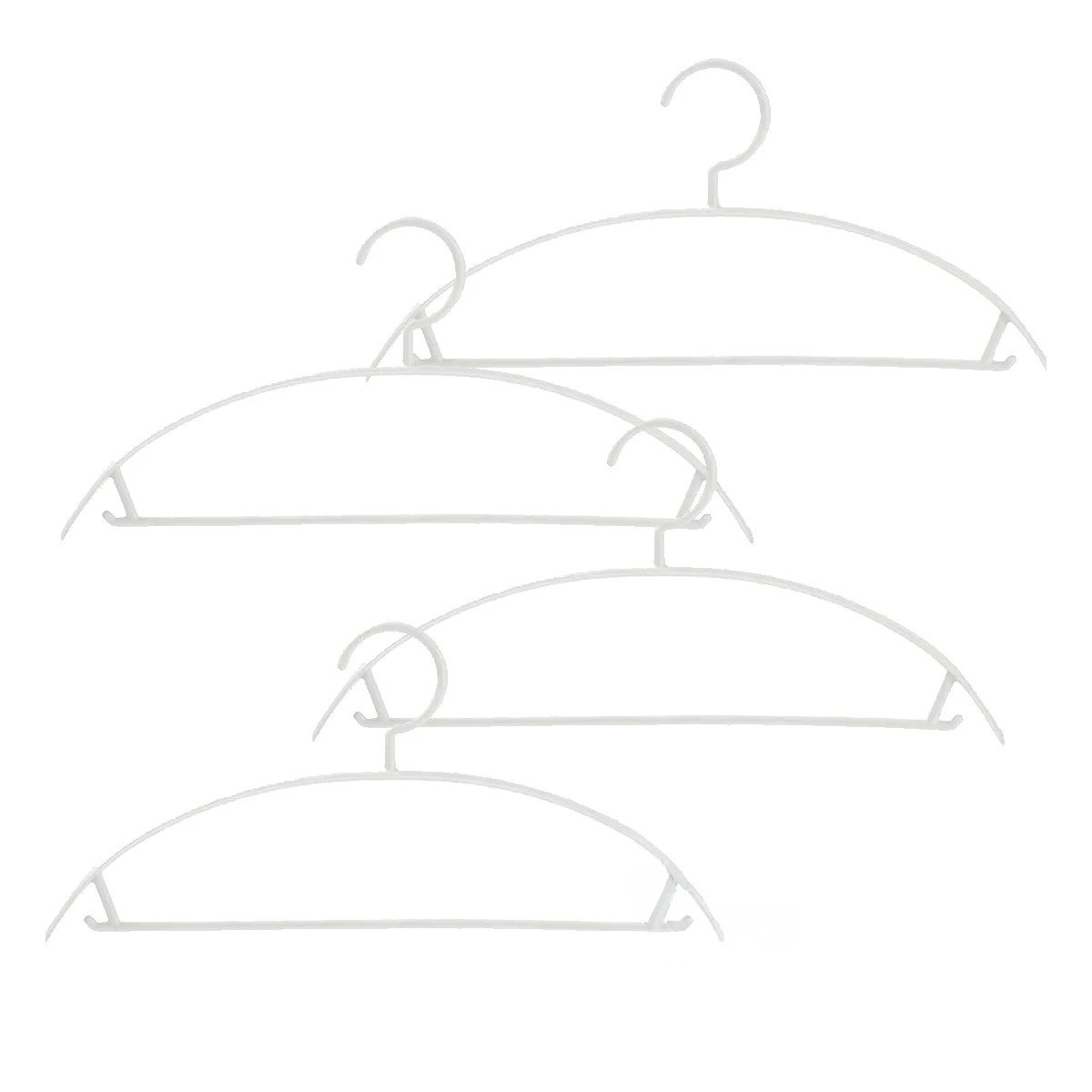 PACK6 SOPORTE LIVIANO DE PLASTICO BLANCO MEDIA LUNA DE 4 PIEZAS PARA PRENDAS Y+REGALO STICKER - 2