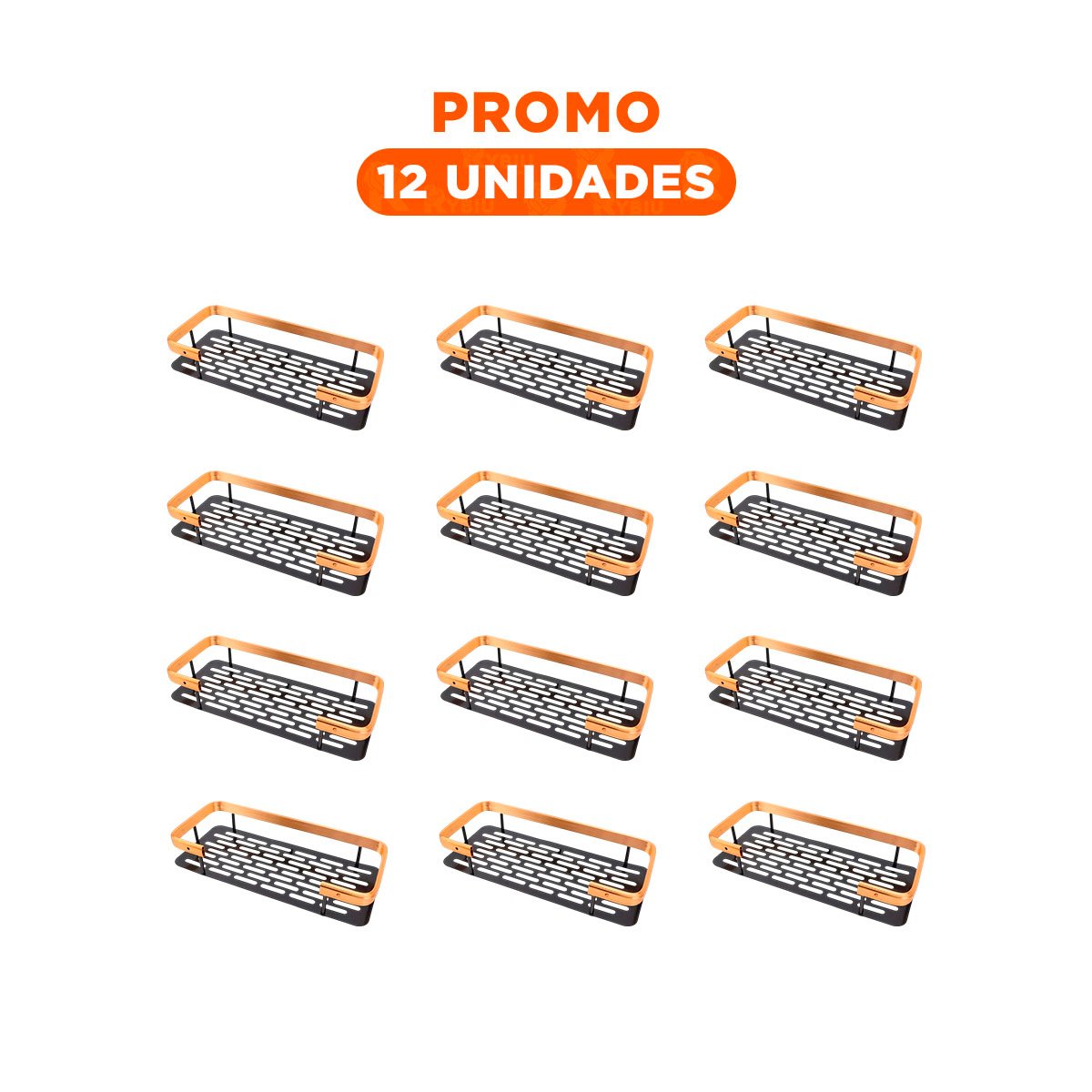 PACK12 ELEMENTO FUNCIONAL FLOTANTE DORADO Y NEGRO 30X13CM PARA ORDEN DIARIO - 1