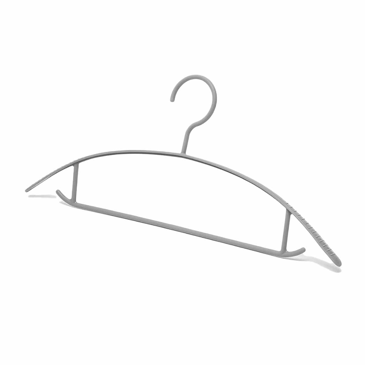 PERCHA DE ROPA DE PLASTICO PLOMO MEDIA LUNA DE 4 PIEZAS PARA CLOSET HOGAR Y+REGALO STICKER - 1
