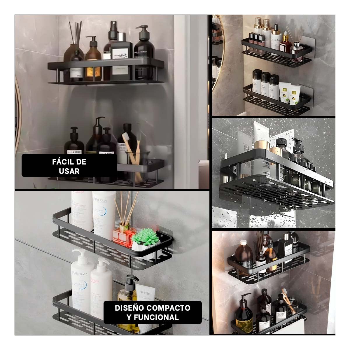 REPISA FLOTANTE NEGRO 30X13CM PARA DECORACION FUNCIONAL EN ESPACIOS DE HOGAR - 2