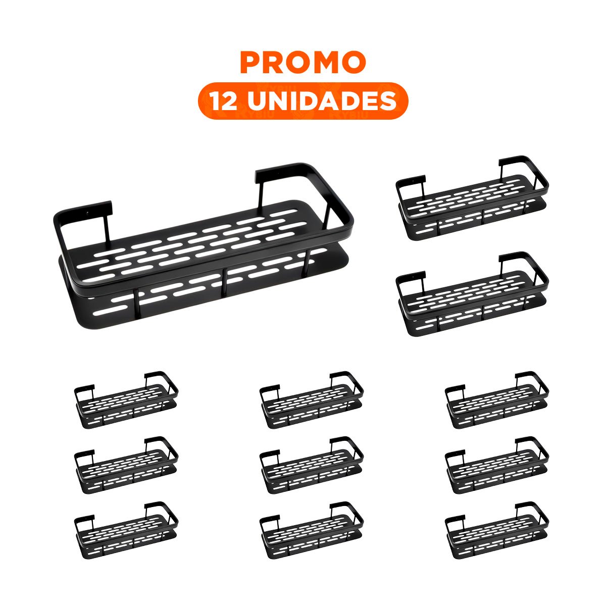 PACK12 DETALLE FUNCIONAL FLOTANTE NEGRO 30X13CM PARA ESPACIOS BIEN ORDENADOS - 1