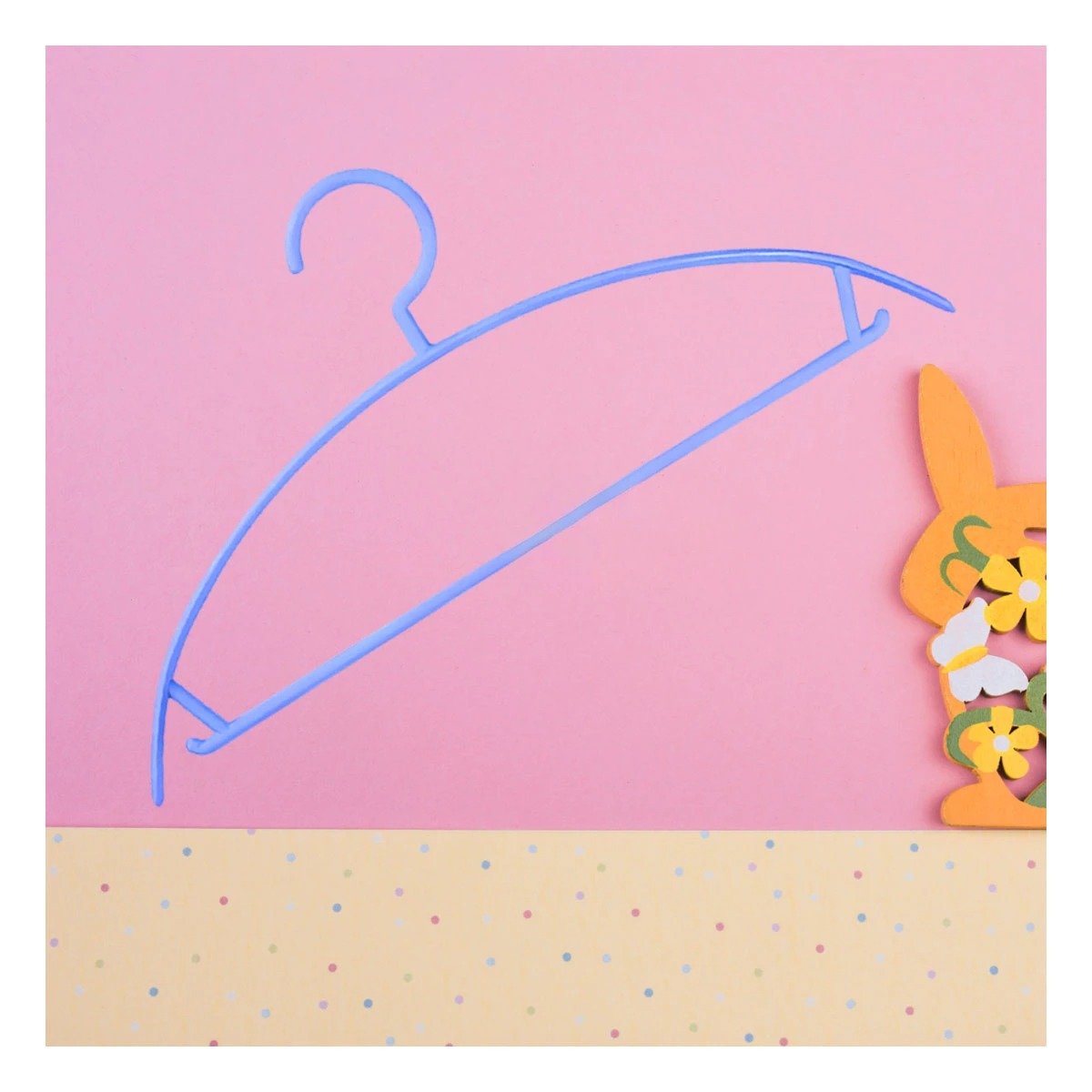 PACK6 PERCHA CLASICA DE PLASTICO AZUL MEDIA LUNA 4 PIEZAS PARA GUARDAR Y+PAPEL REGALO - 5