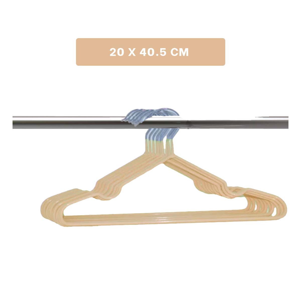 PACK4 SOPORTE DE ALAMBRE LIVIANO PARA ROPA 5 PIEZAS 20X40,5CM CREMA Y+PAPEL REGALO - 4