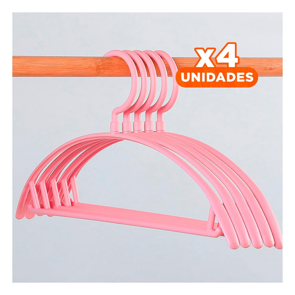 PACK4 SUJETADOR CURVO DE PLASTICO ROSADO MEDIA LUNA DE 4 PIEZAS PARA HOGAR Y+PAPEL REGALO - 1