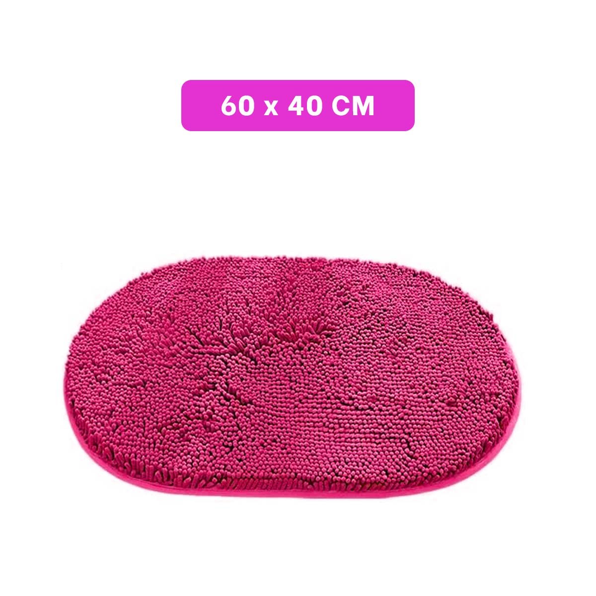 PACK12 PROPUESTA DECORATIVA OVALADA DE MICROFIBRA 40X60CM FUCSIA PARA BANO Y+PAPEL REGALO - 4