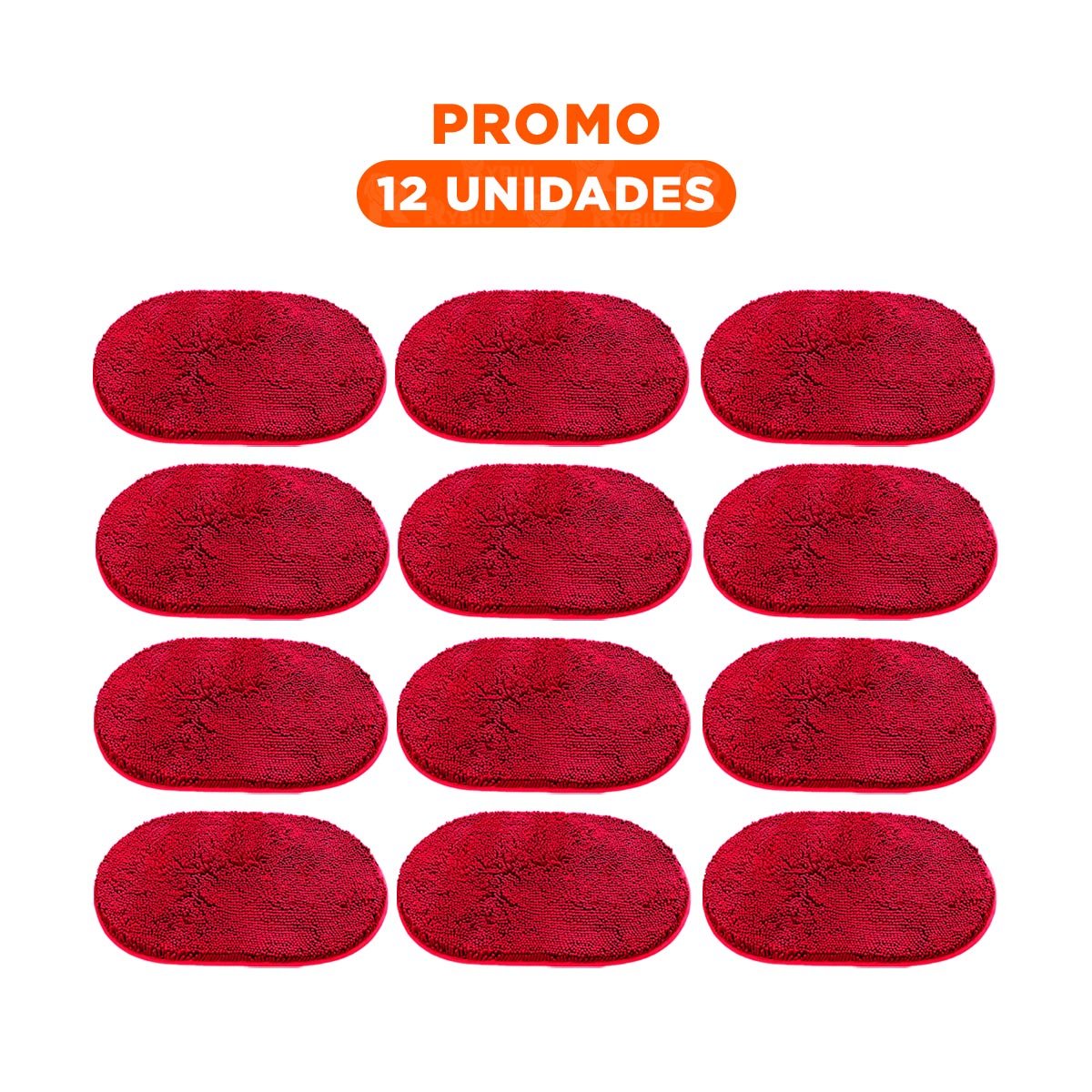 PACK12 ACCESORIO TEXTIL OVALADO DE MICROFIBRA 40X60CM ROJO PARA DECORACION INTERIOR - 1