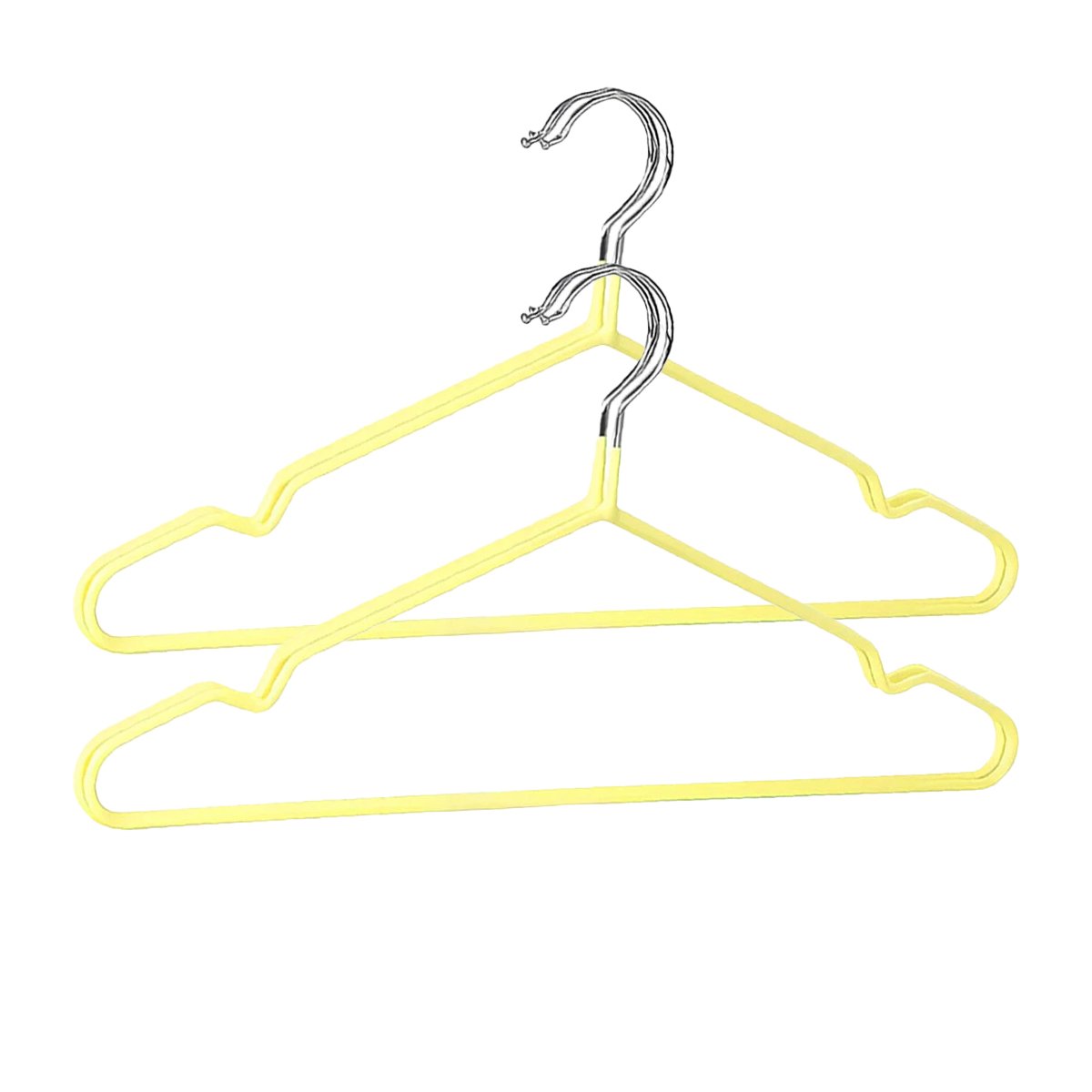SOPORTE DE ROPA DE ALAMBRE CON PLASTICO AMARILLO 5 PIEZAS PARA USO DIARIO Y+LIGAS REGALO - 5
