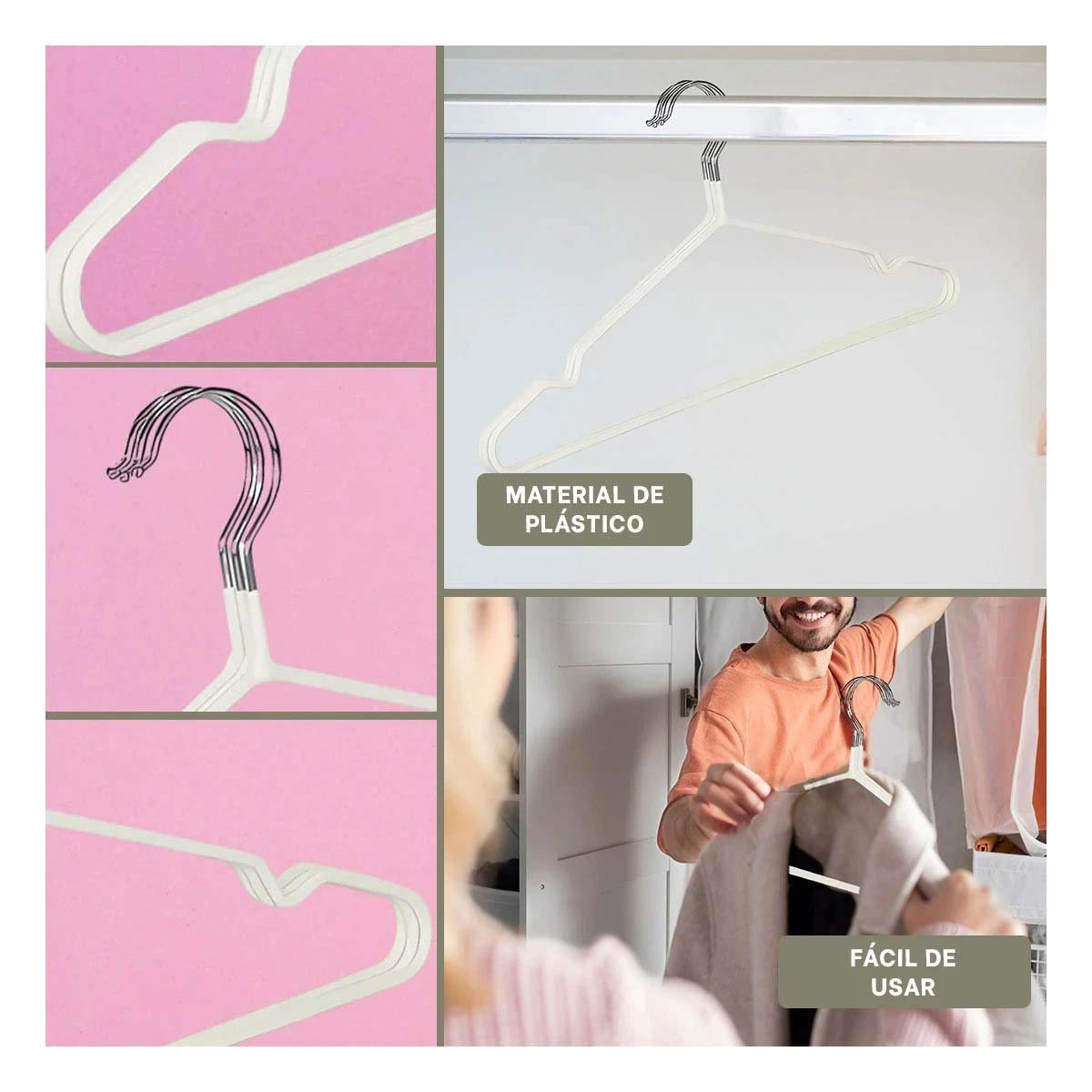 HOLDER FUNCIONAL PARA COLGAR TU ESTILO FAVORITO 5 PIEZAS 20X40,5CM BLANCO Y+POST IT - 2