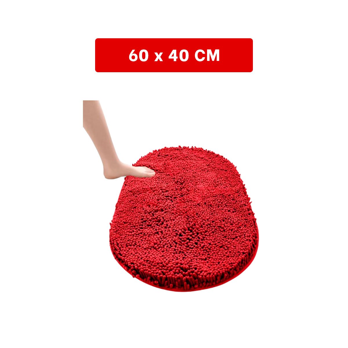 PACK4 ARTICULO TEXTIL OVALADO DE MICROFIBRA 40X60CM ROJO USO INTERIOR - 4
