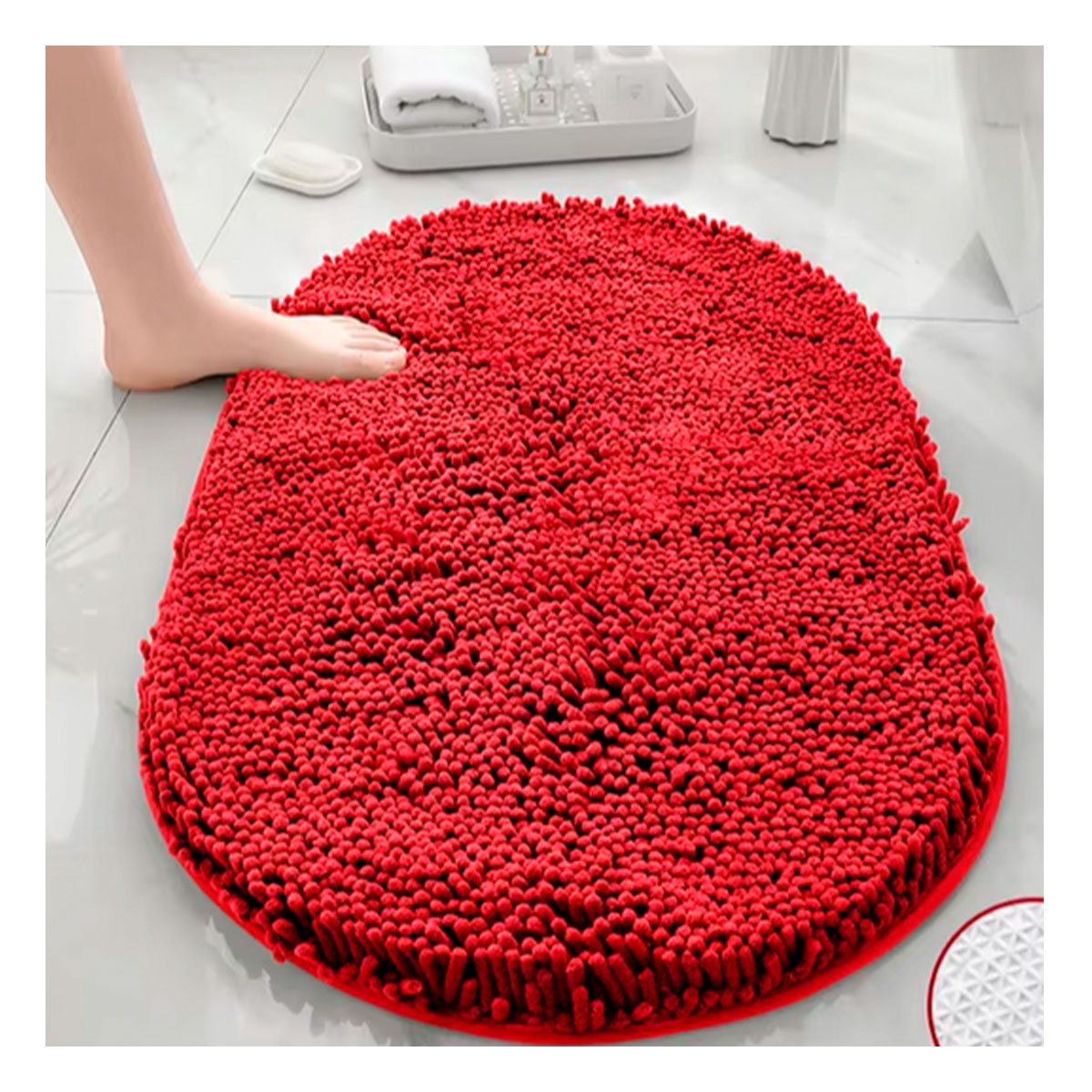 PACK4 ARTICULO TEXTIL OVALADO DE MICROFIBRA 40X60CM ROJO USO INTERIOR - 5