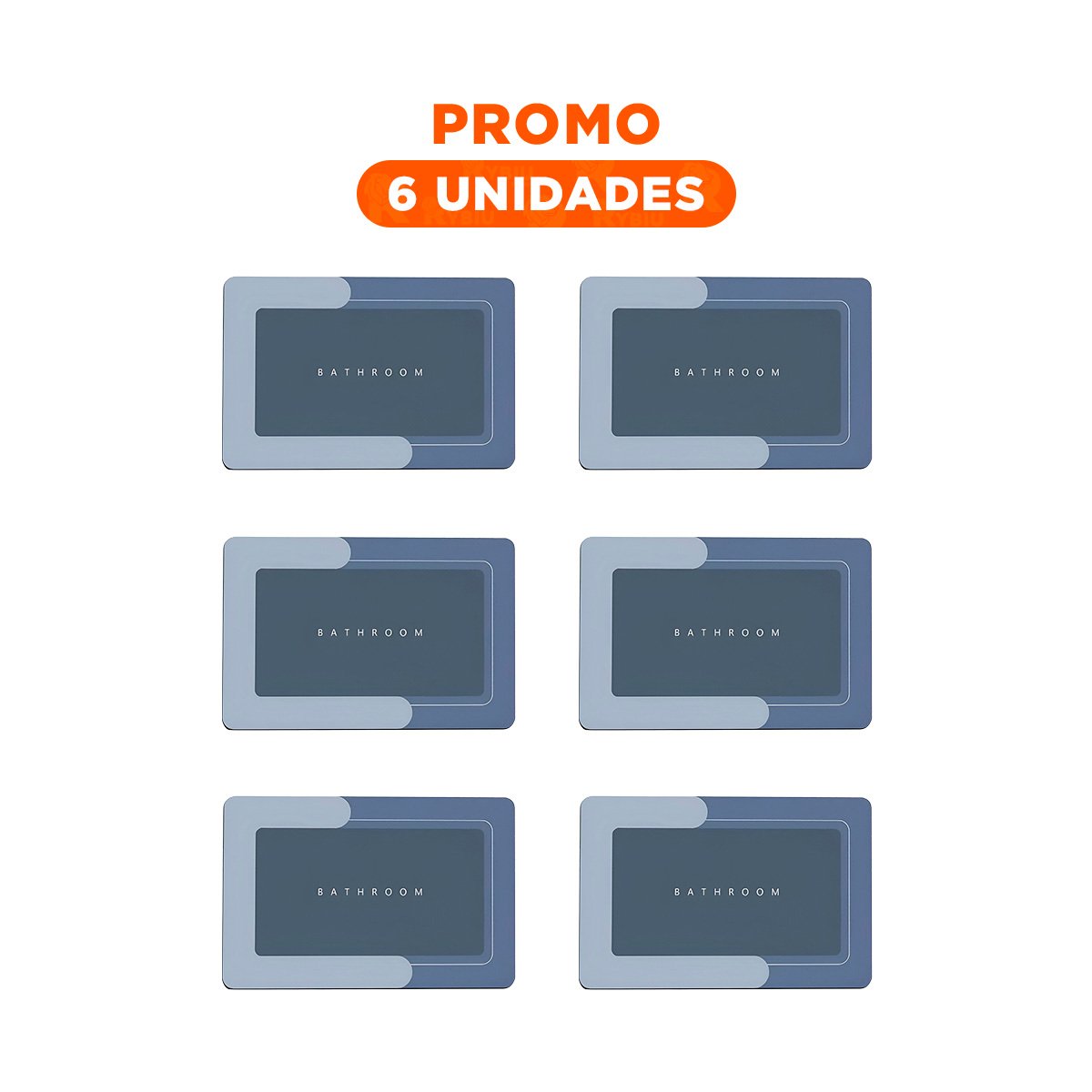 PACK6 OPCION RECTANGULAR AZUL PARA DECORACION DE BANO EN CASA Y+REGALO STICKER - 1