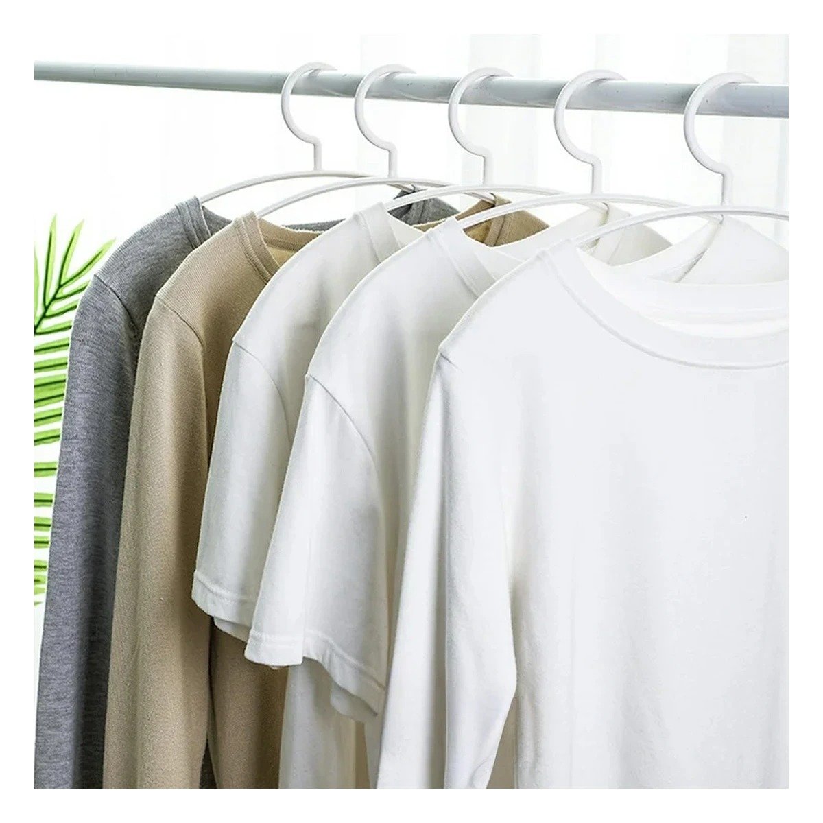 GANCHO DE ROPA DE PLASTICO BLANCO MEDIA LUNA DE 4 PIEZAS PARA GUARDAR PRENDAS Y+PAPEL REGALO - 2