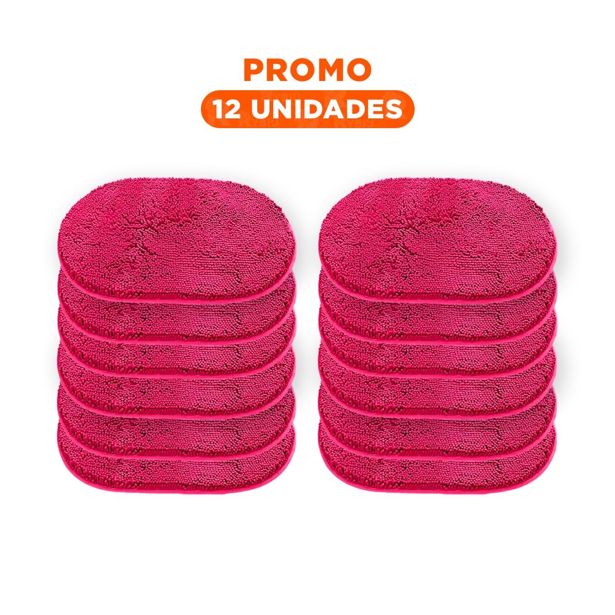 PACK12 OPCION TEXTIL OVALADA DE MICROFIBRA 40X60CM FUCSIA PARA PISO INTERIOR - 1
