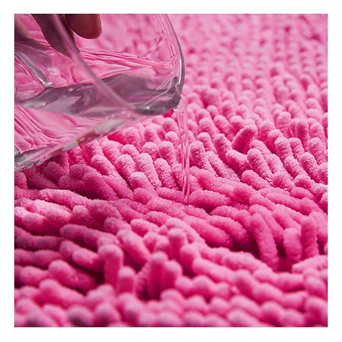PACK4 DETALLE TEXTIL OVALADO DE MICROFIBRA 40X60CM FUCSIA PARA PISO DE BANO - 2